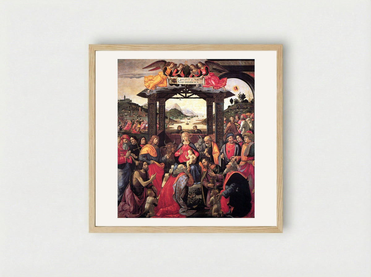 The Adoration of the Magi - Domenico Ghirlandaio - Framed Print Wood