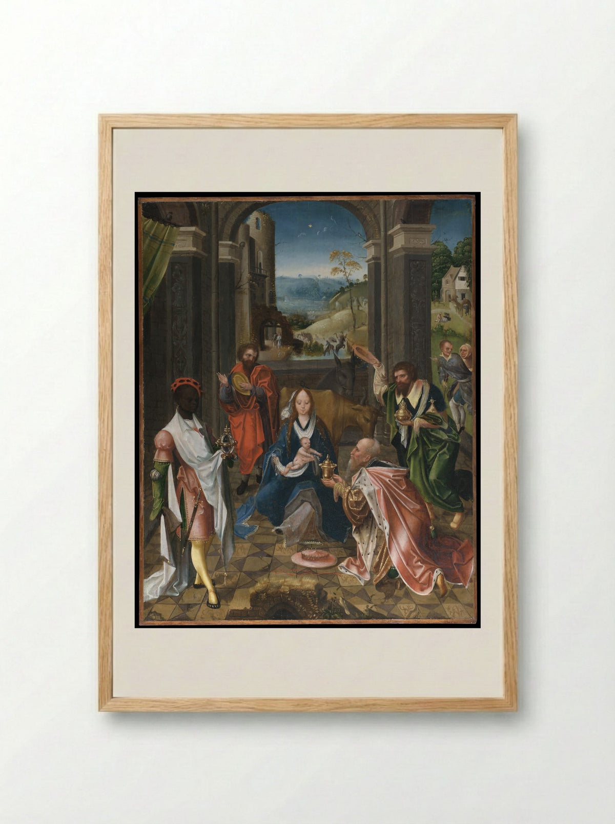 The Adoration of the Magi - Netherlandish (Antwerp Mannerist) Painter - Framed Print Wood
