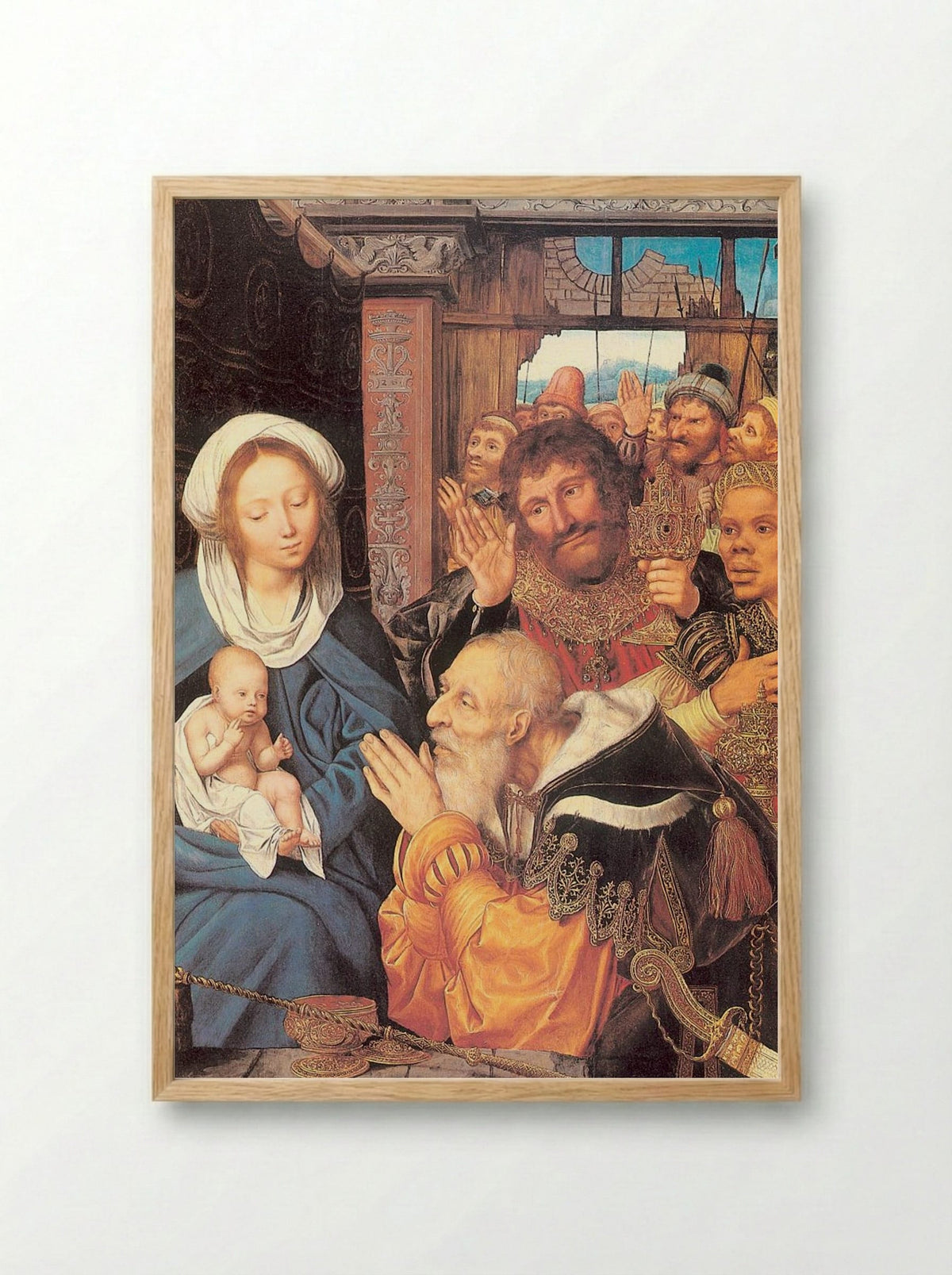 The Adoration of the Magi - Quinten Massys - Framed Print Wood