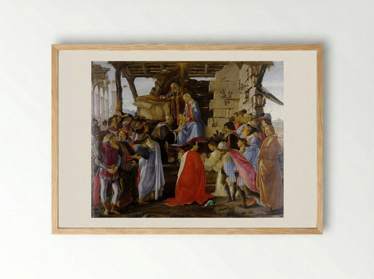 The Adoration of the Magi - Sandro Botticelli - Framed Print Wood