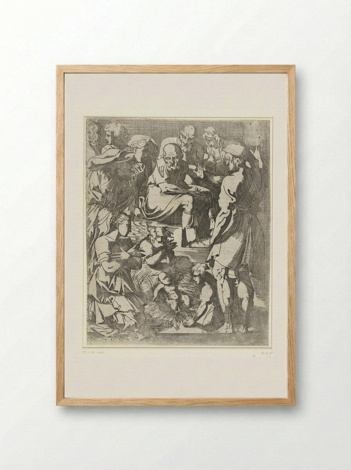 The Adoration of the Shepherds - Geoffroy Dumonstier - Framed Print Wood