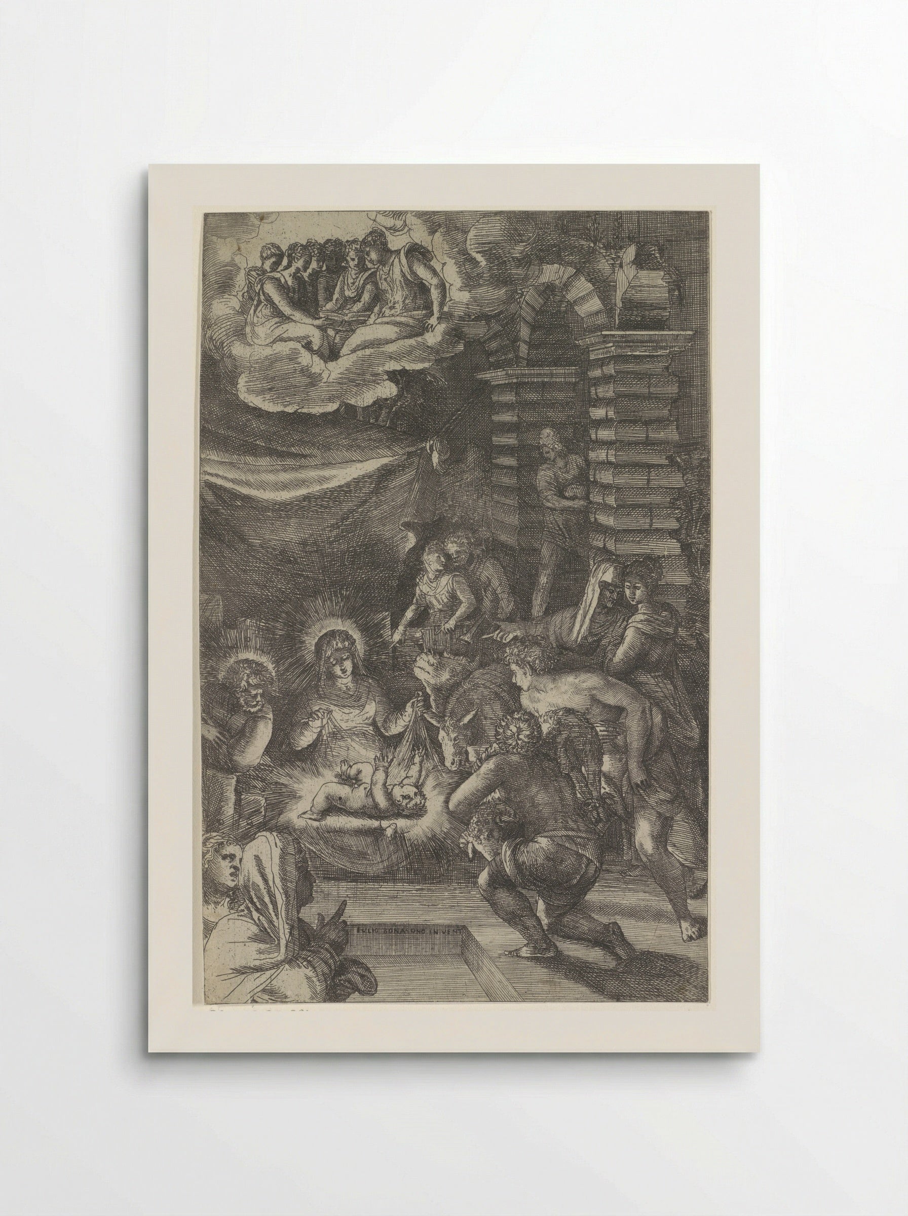 The Adoration of the Shepherds - Giulio Bonasone - Poster
