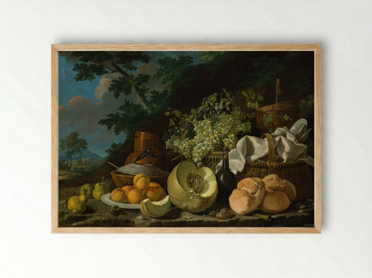 The Afternoon Meal (La Merienda) - Luis Meléndez - Framed Print Wood