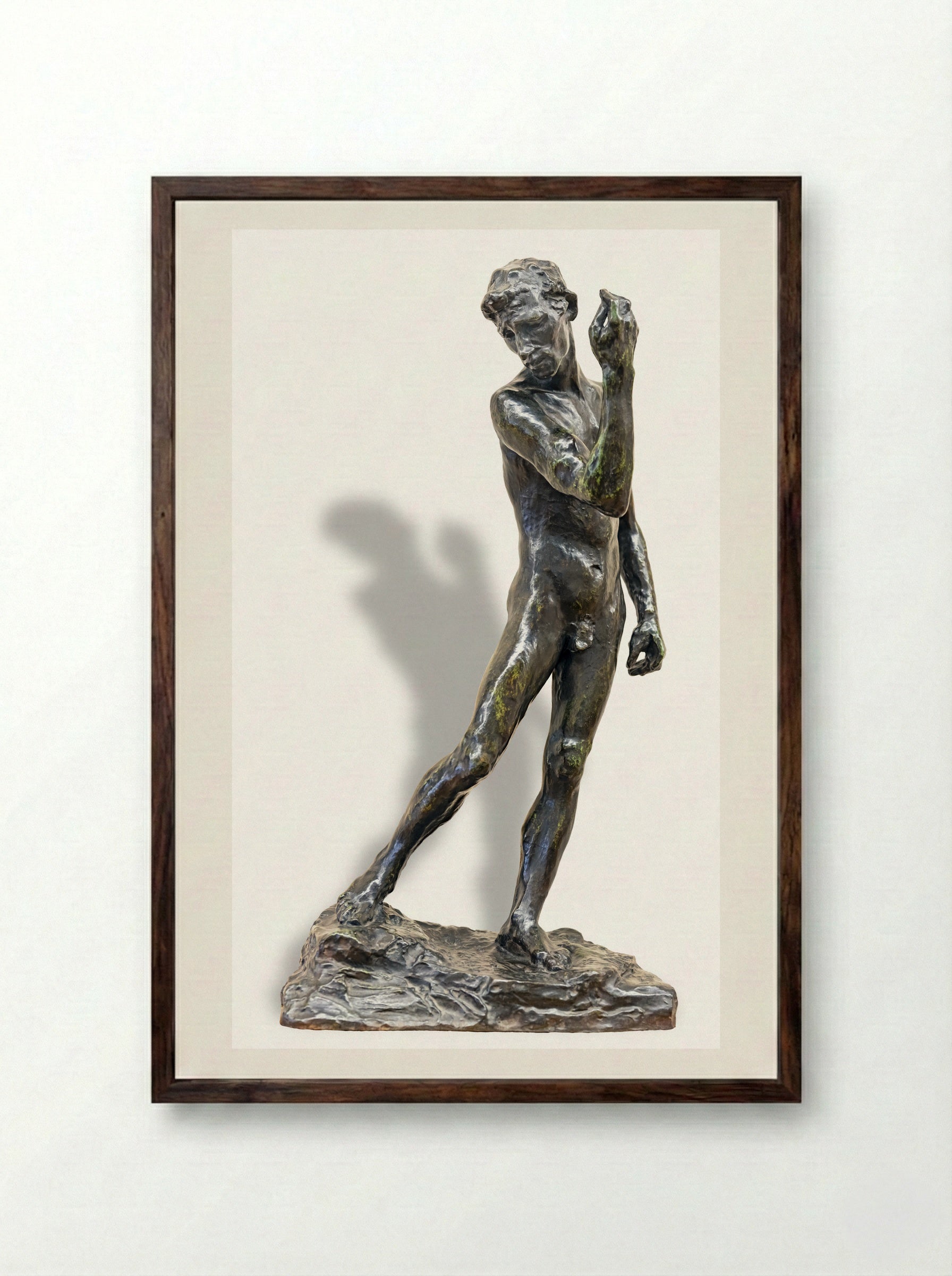 The Age of Bronze - Auguste Rodin - Framed Print Dark Wood