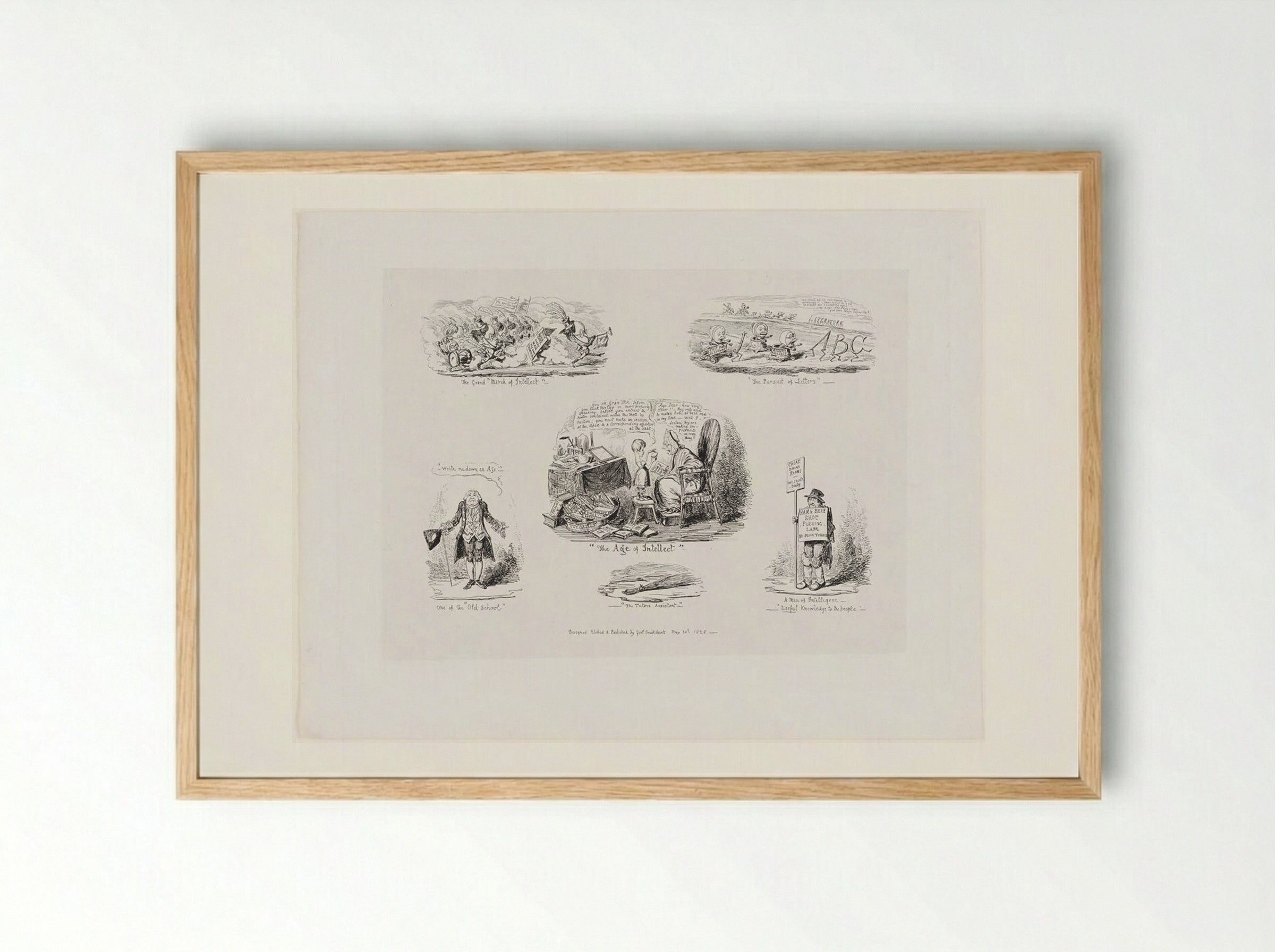 The Age of Intellect - George Cruikshank - Framed Print Wood