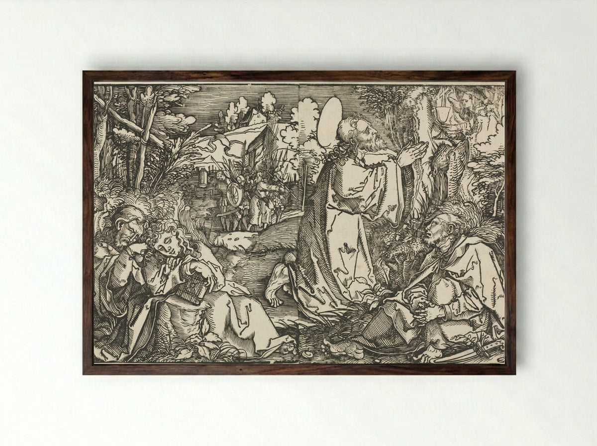 The Agony in the Garden - Hans Weiditz - Framed Print Dark Wood