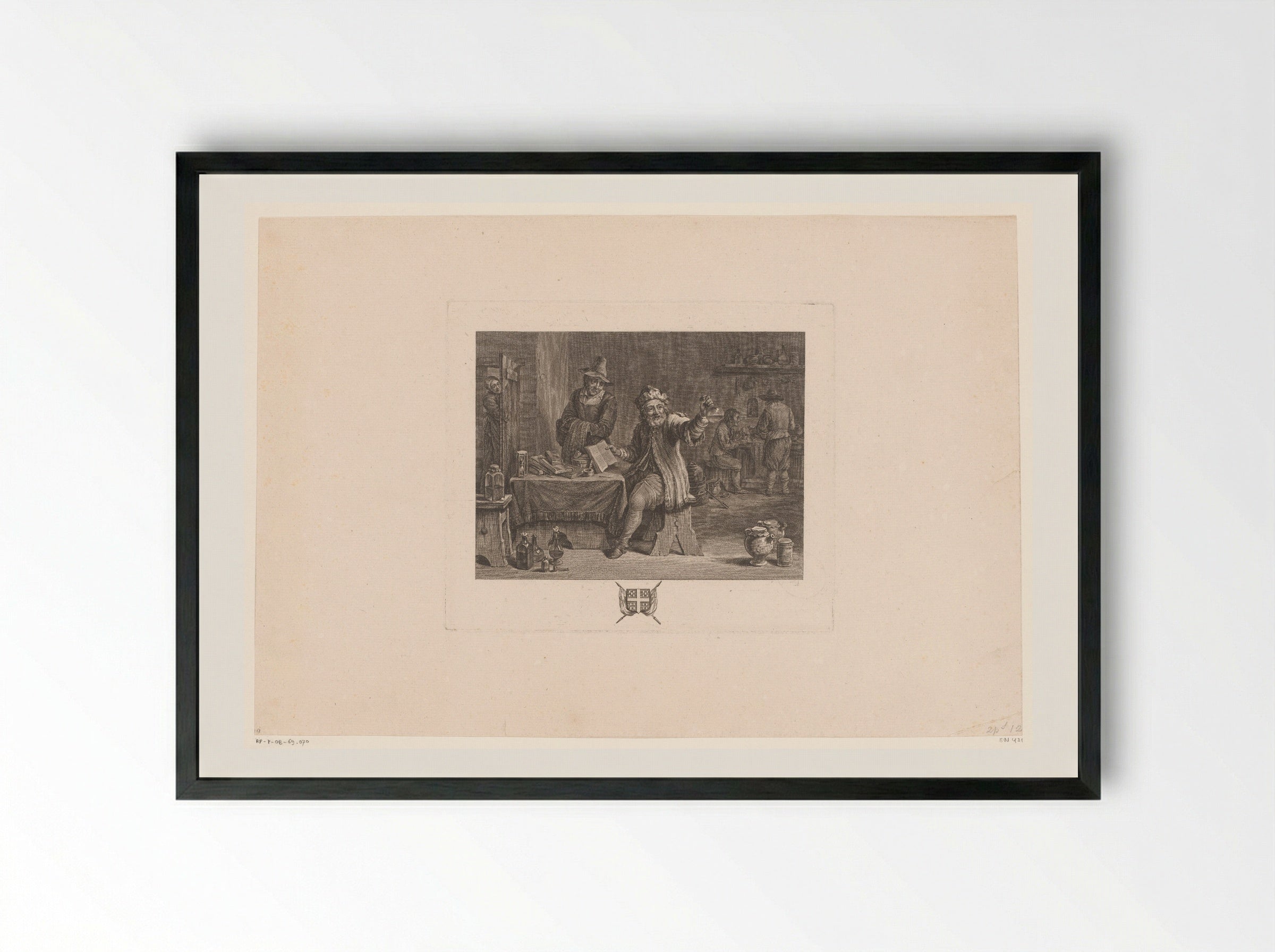 The Alchemist - Jacques-Philippe Le Bas - Framed Print Black