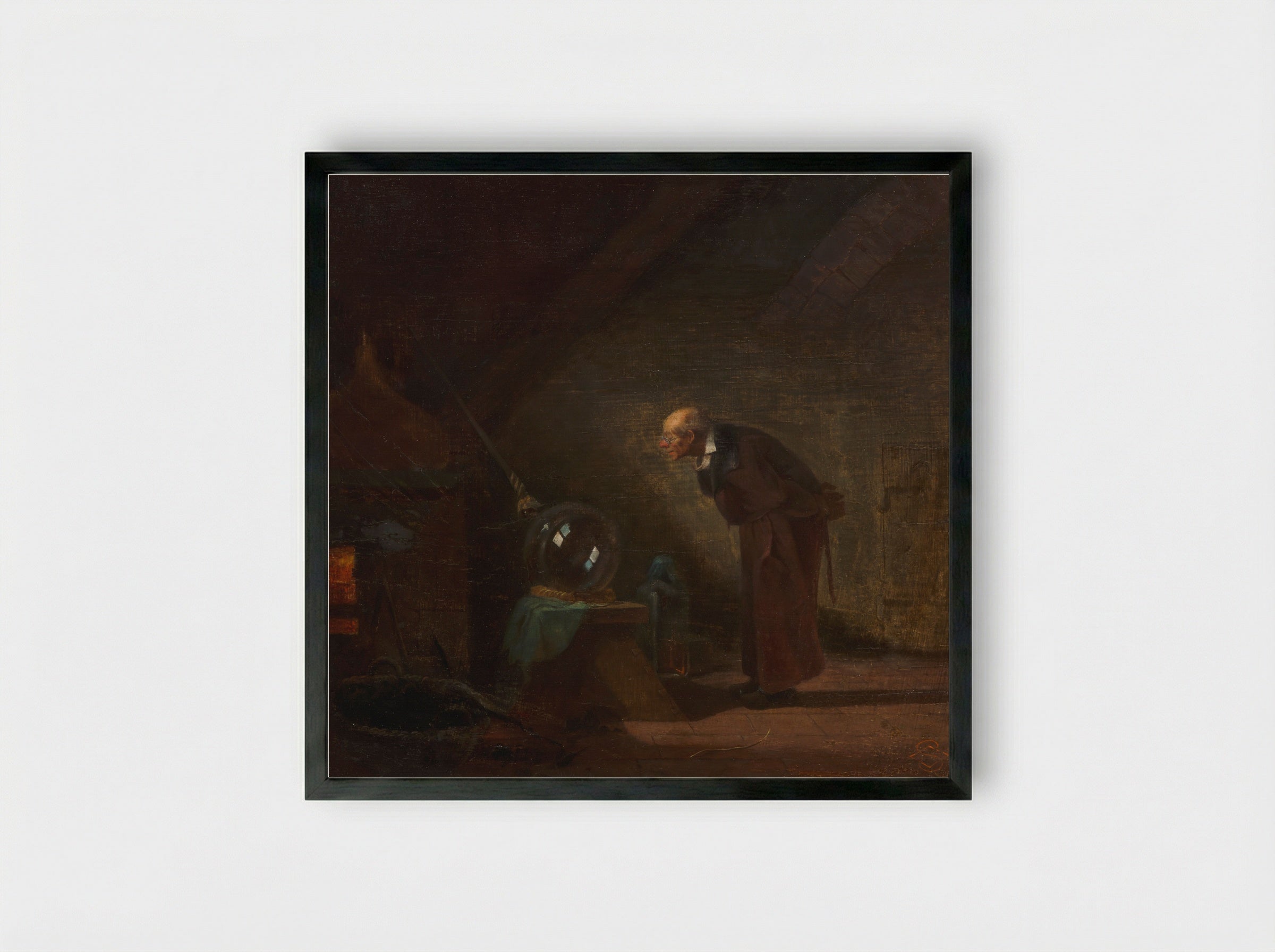 The Alchemist - Carl Spitzweg - Framed Print Black