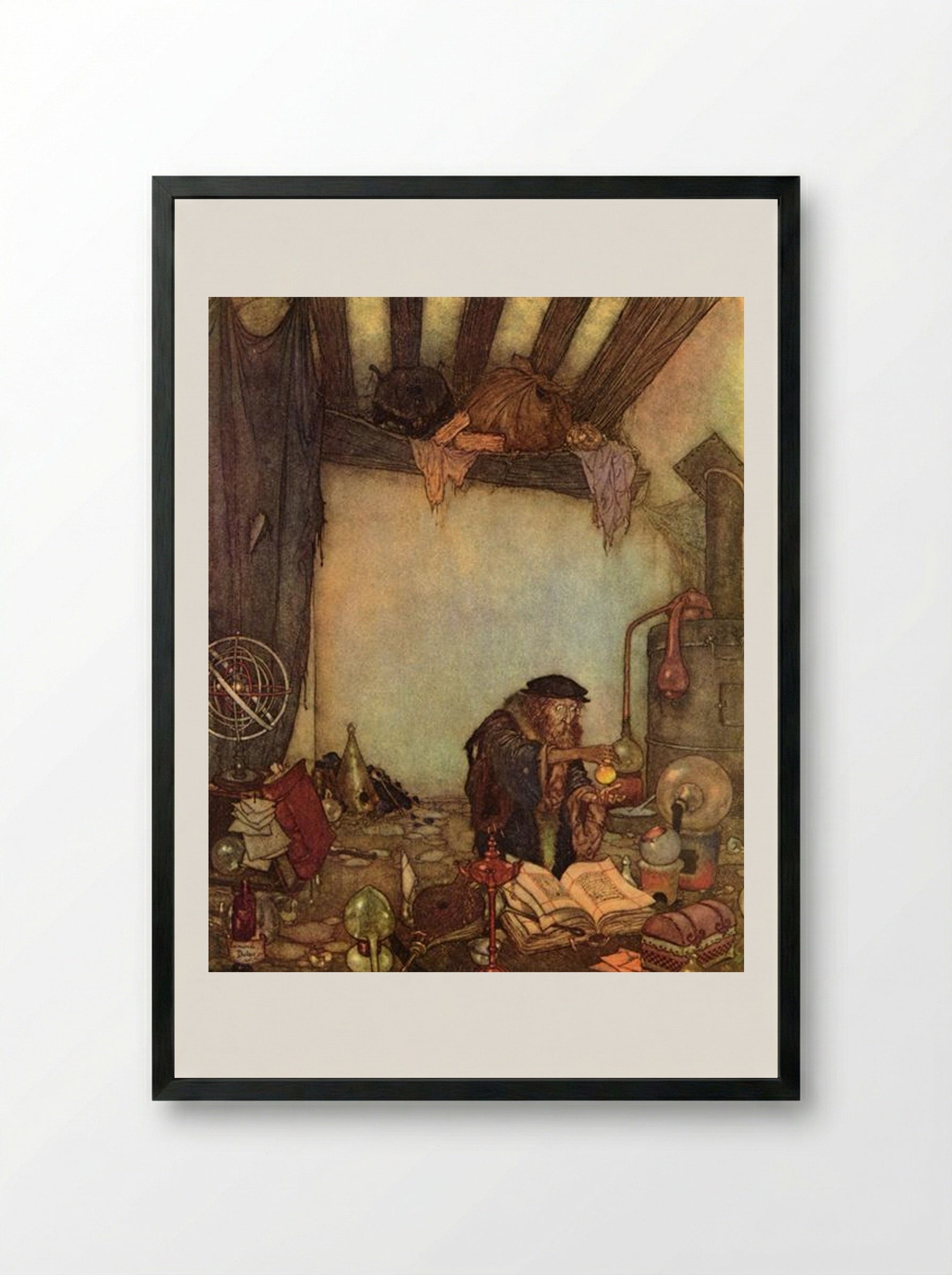 The Alchemist - Edmund Dulac - Framed Print Black
