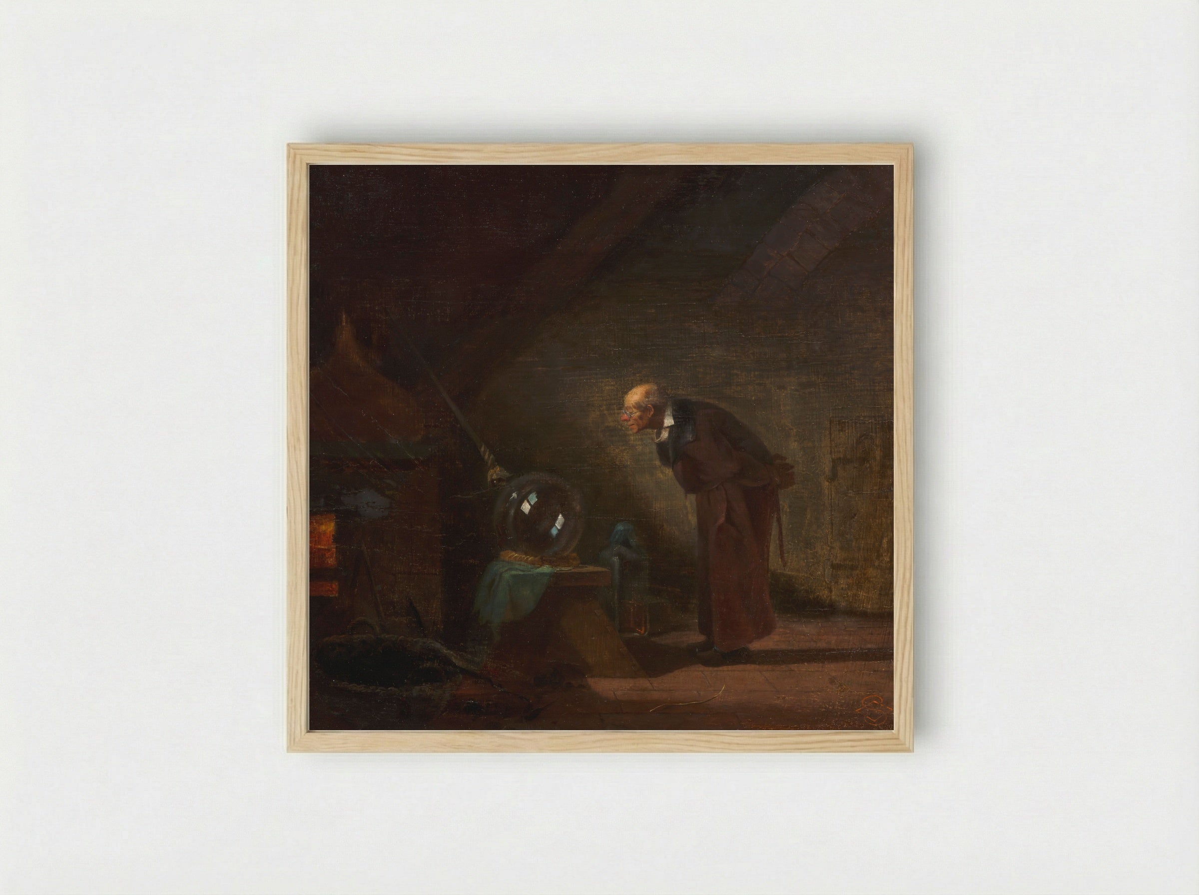 The Alchemist - Carl Spitzweg - Framed Print Wood