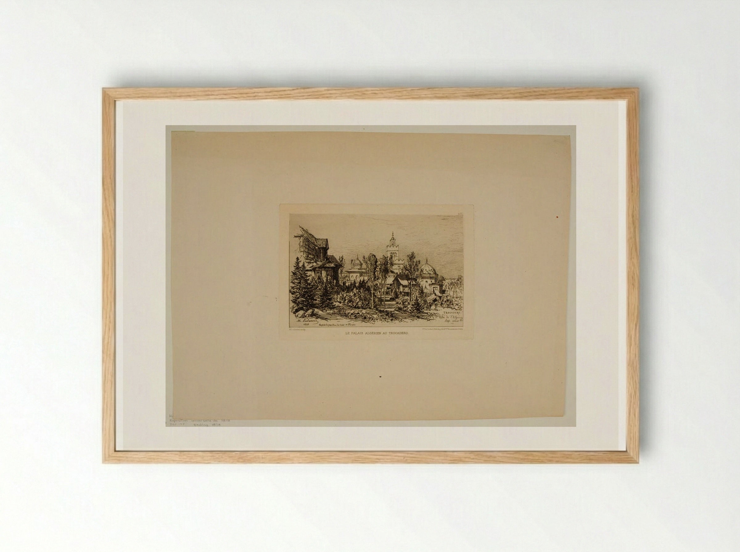 The Algerian Palace at the Trocadero, Paris Exposition of 1878 - Maxime Lalanne - Framed Print Wood