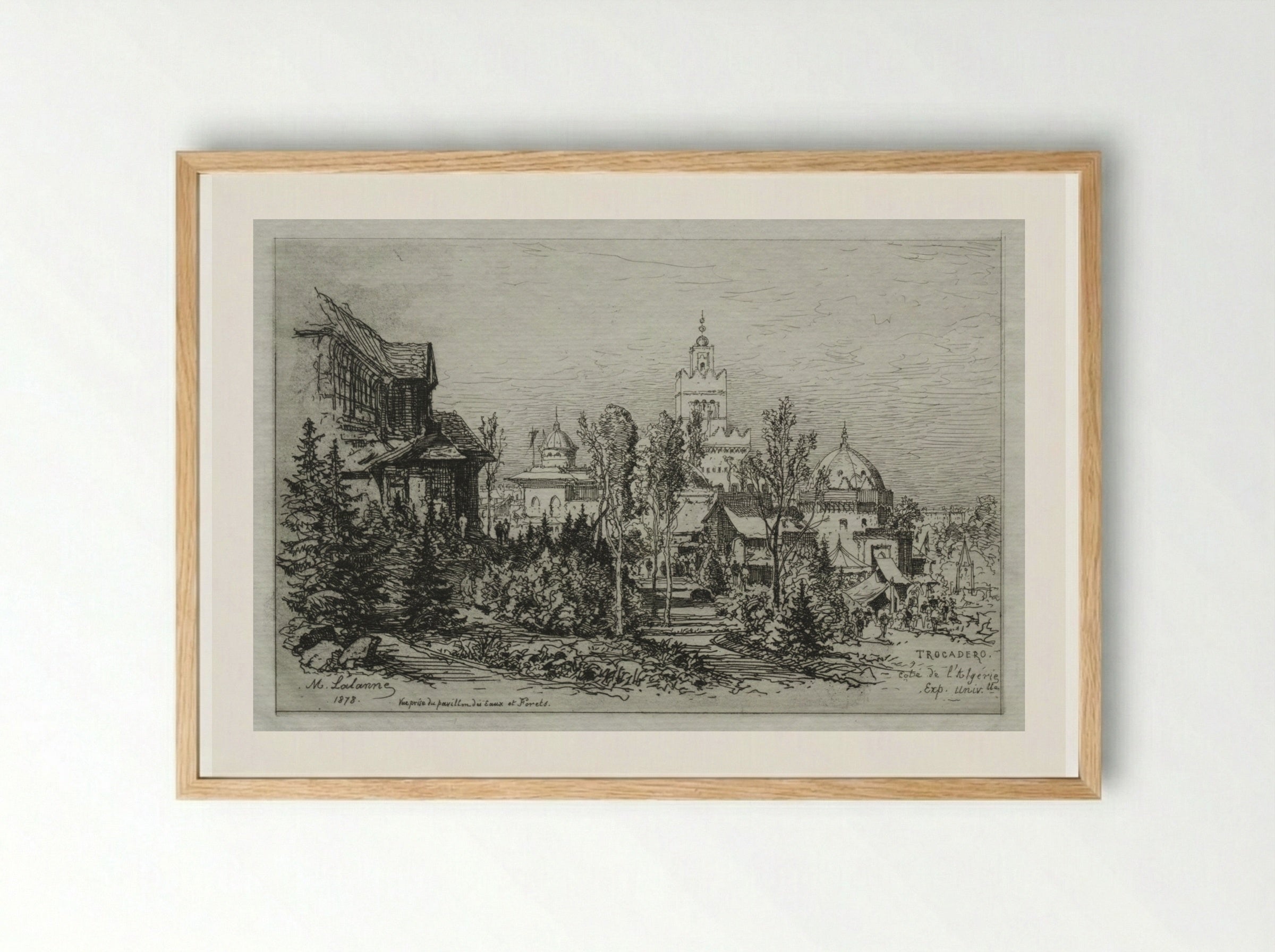 The Algerian Palace at the Trocadero - Maxime Lalanne - Framed Print Wood
