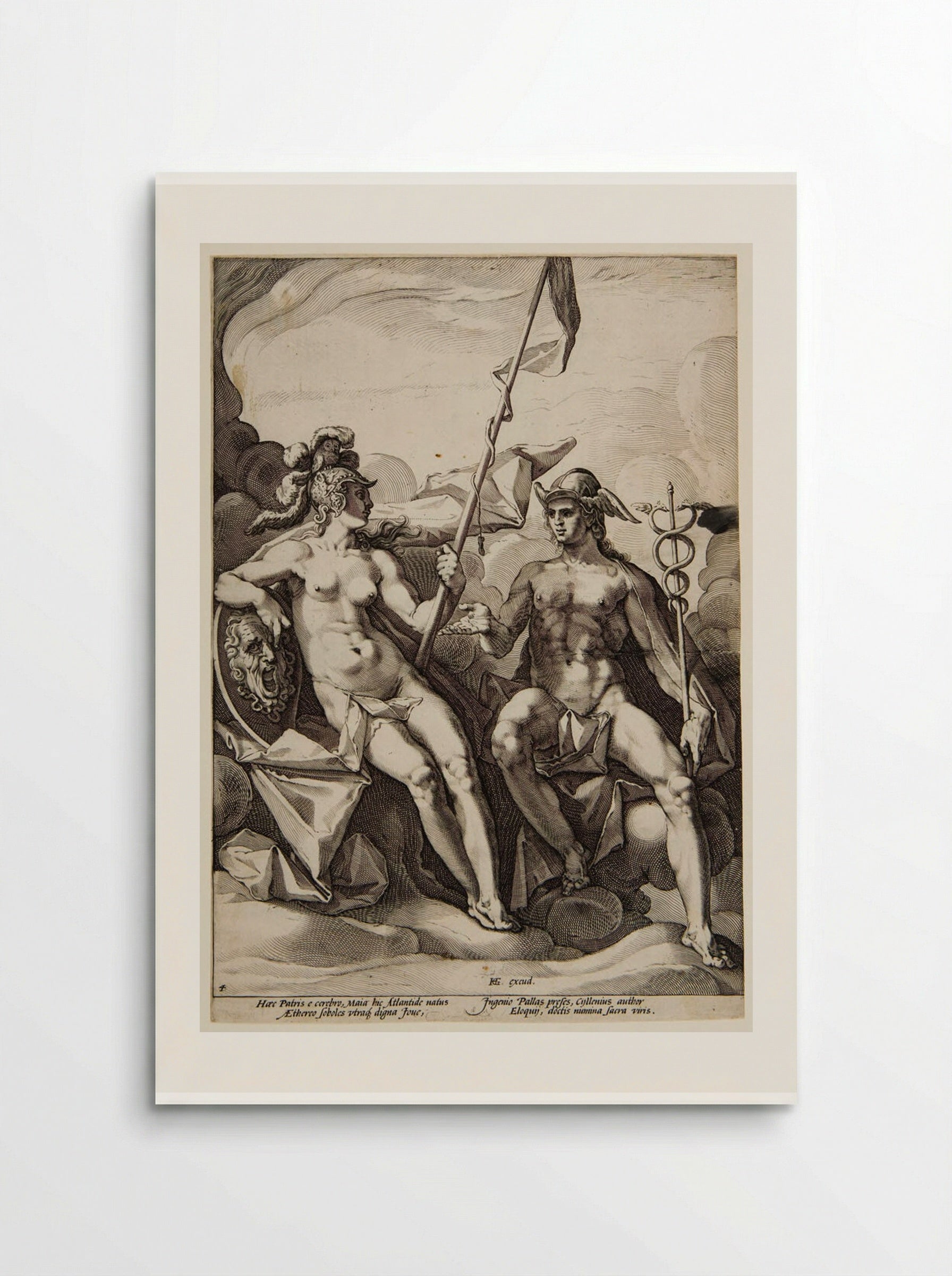 The Alliance of Athena and Mercury (Hermathena) - Jacob Matham - Poster