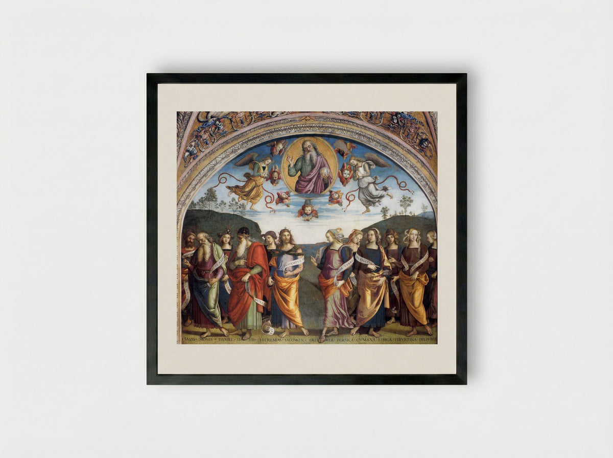 The Almighty with Prophets and Sybils - Pietro Perugino - Framed Print Black