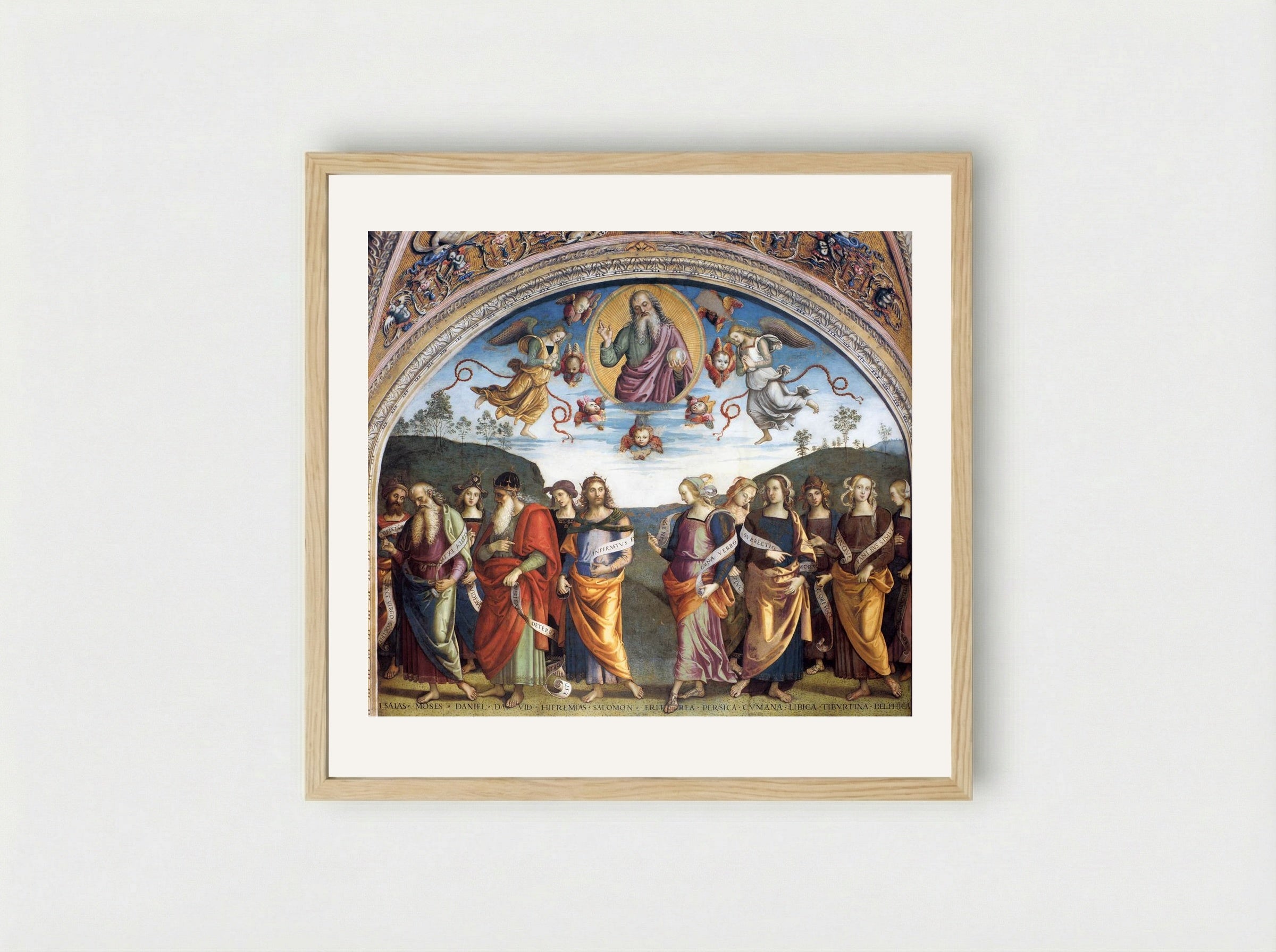 The Almighty with Prophets and Sybils - Pietro Perugino - Framed Print Wood