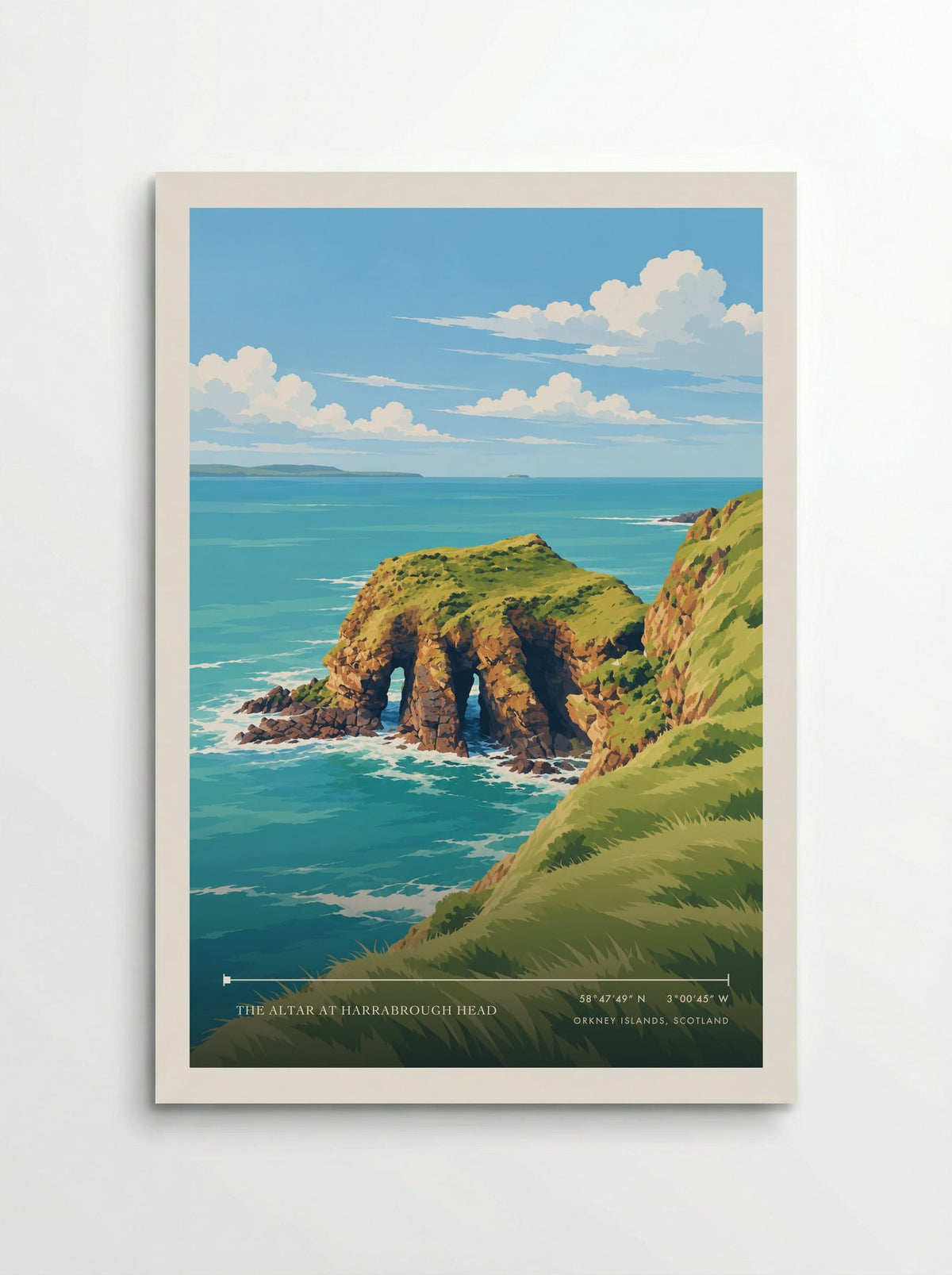 The Altar at Harrabrough Head, Orkney Islands, Scotland | Travel Poster - Poster