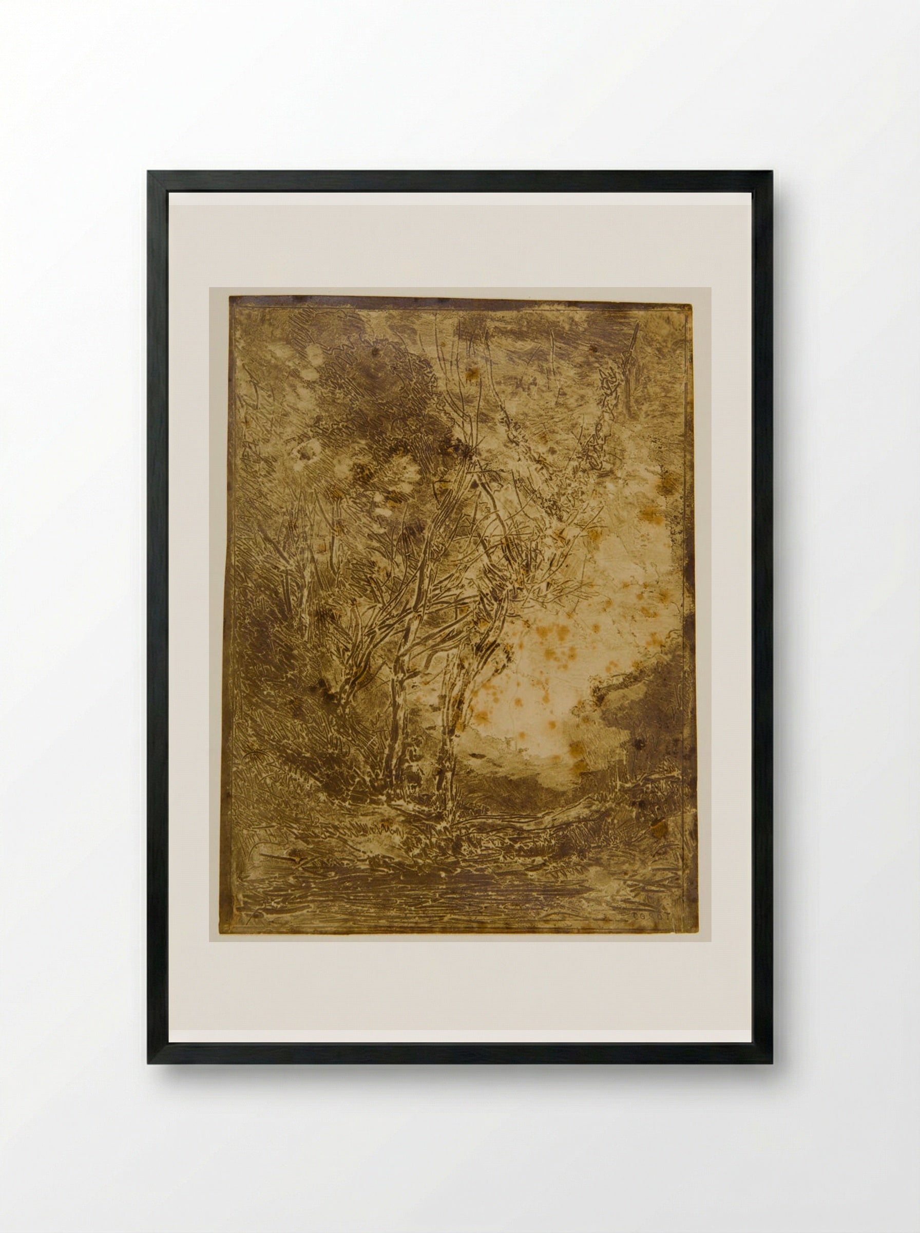 The Ambush - Jean-Baptiste-Camille Corot - Framed Print Black