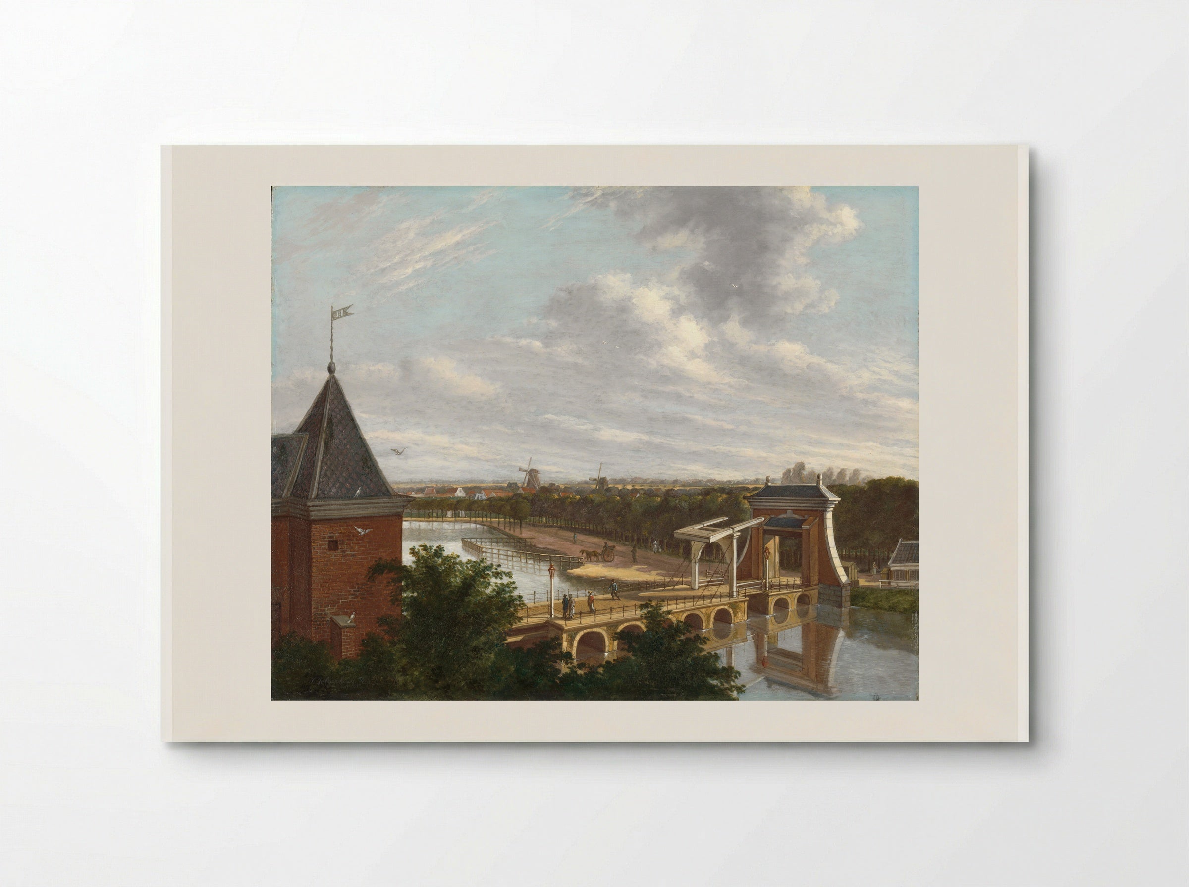 The Amsterdam Outer Canal near the Leidsepoort Seen from the Theatre - Johannes Jelgerhuis - Poster