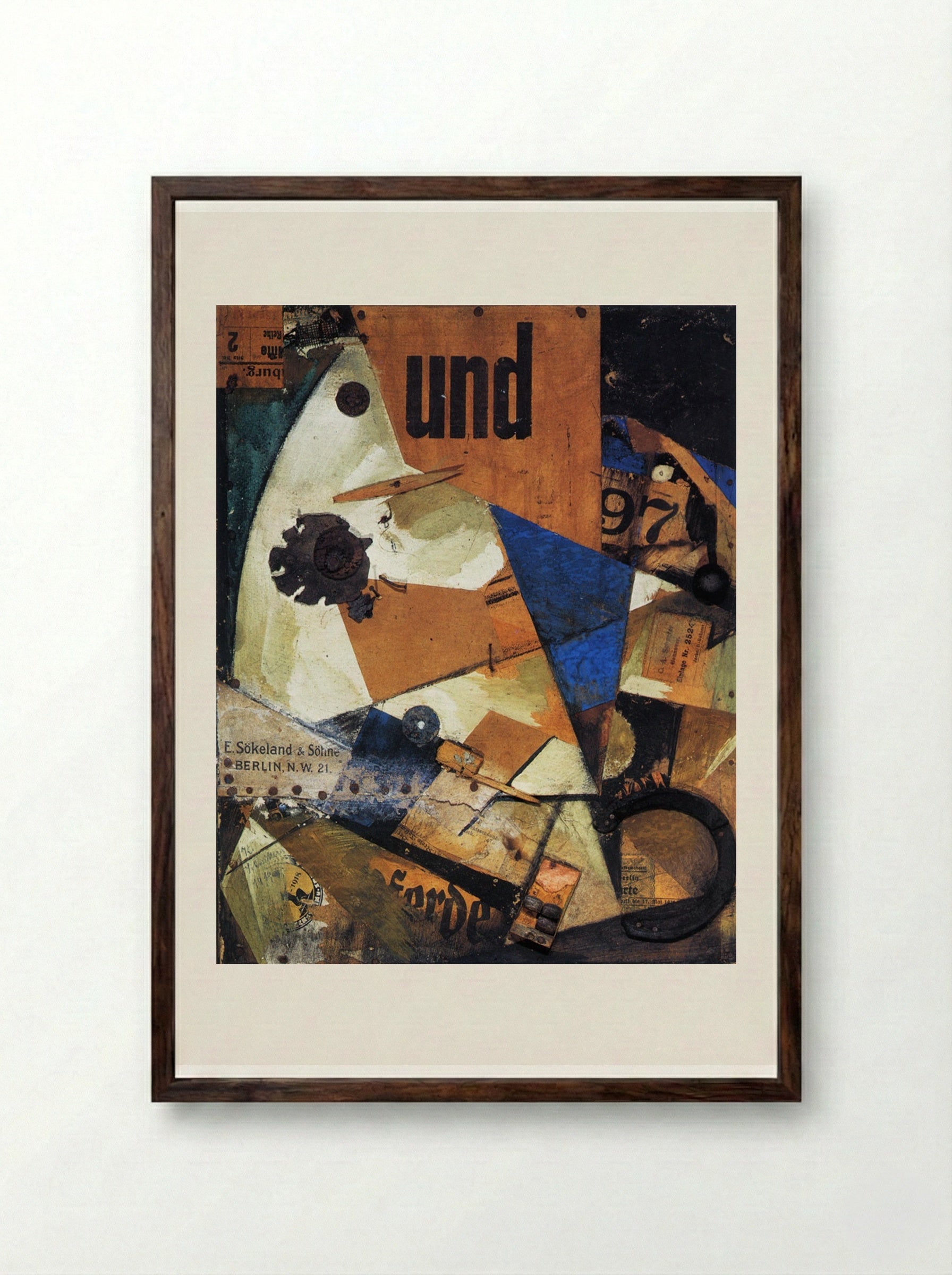 The And-Picture - Kurt Schwitters - Framed Print Dark Wood