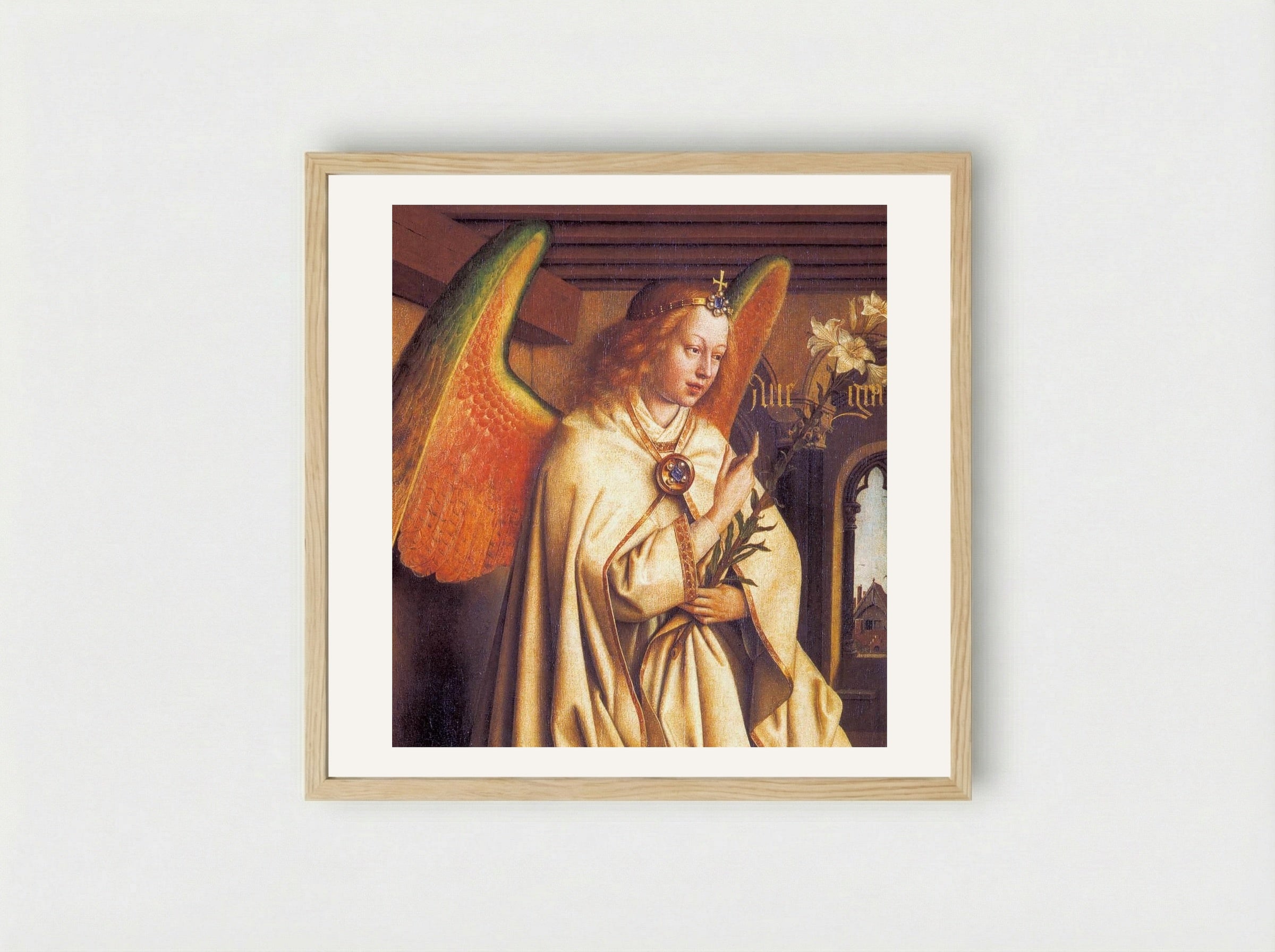 The Angel Gabriel - Jan van Eyck - Framed Print Wood