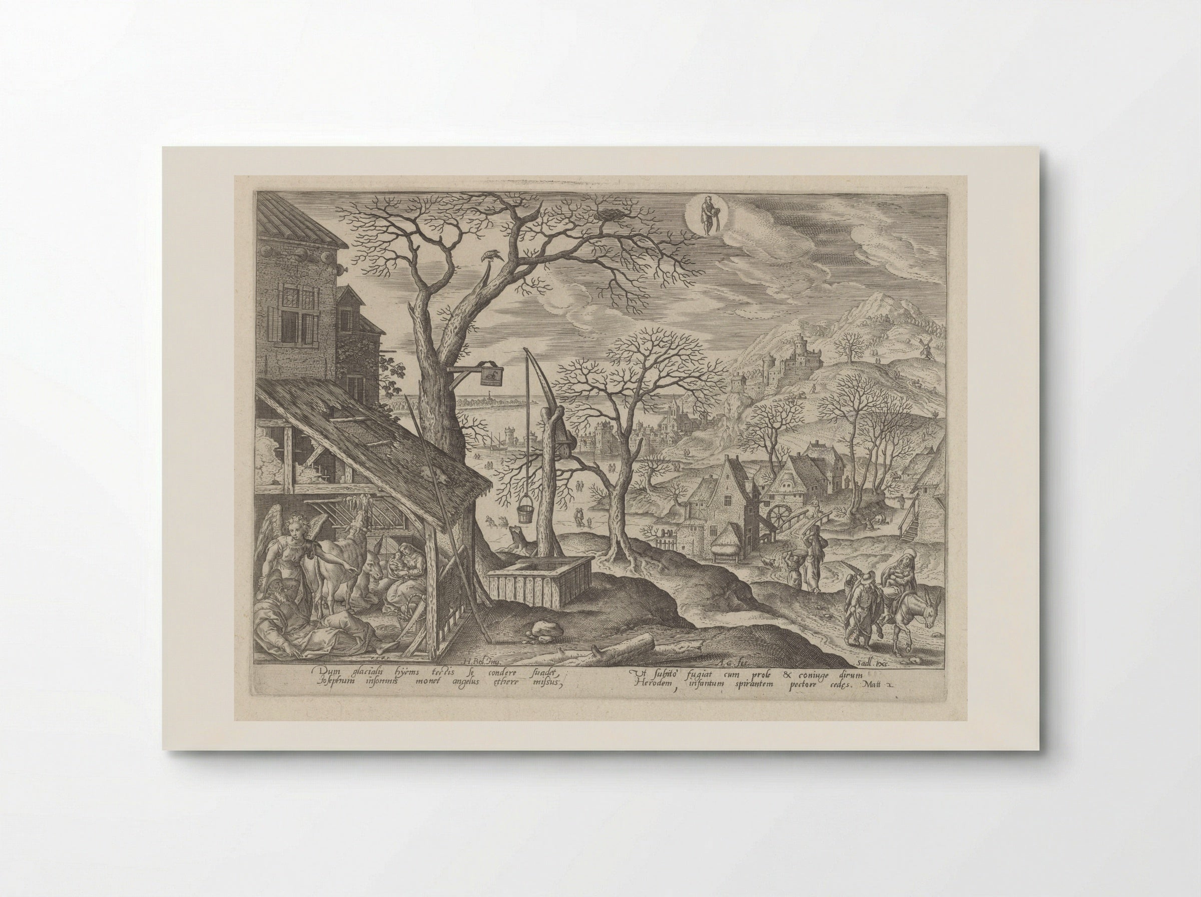 The Angel Telling Joseph to Flee and the Flight into Egypt - Adriaen Collaert - Poster