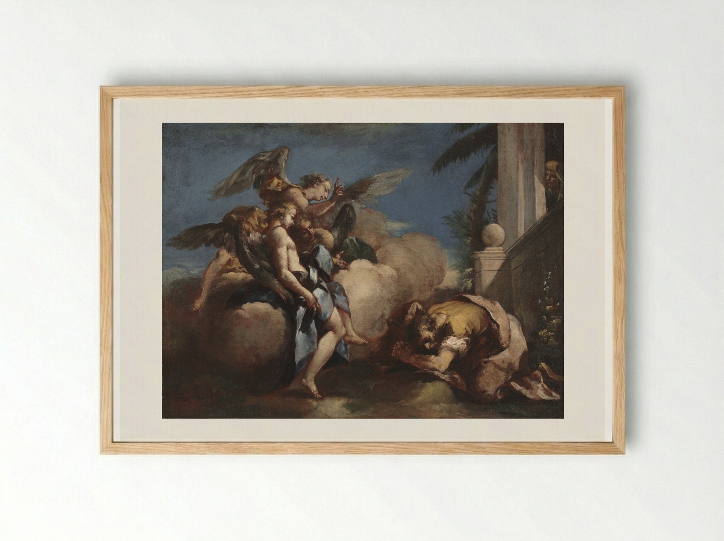 The Angels Appearing to Abraham - Francesco Guardi - Framed Print Wood