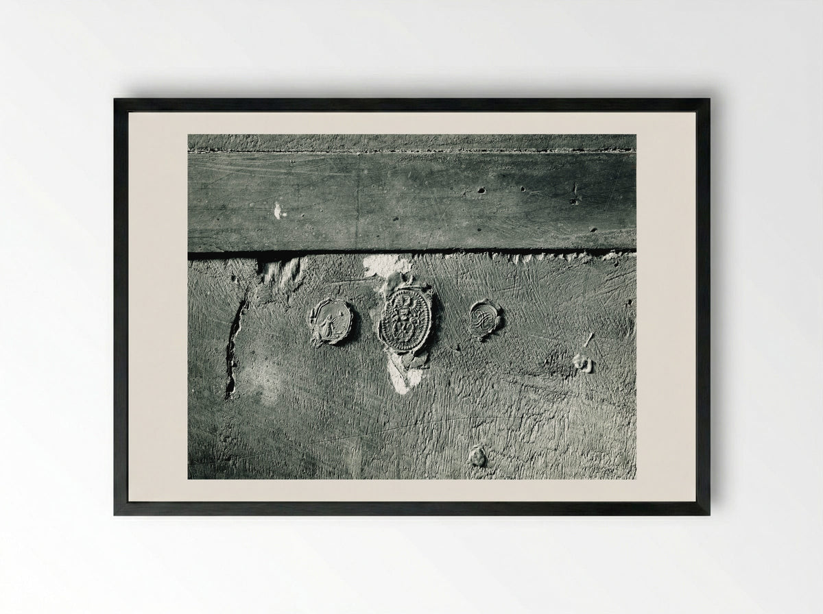 The Annunciation (Reverse Side with Wax Seals) - Girolamo Mazzola Bedoli - Framed Print Black