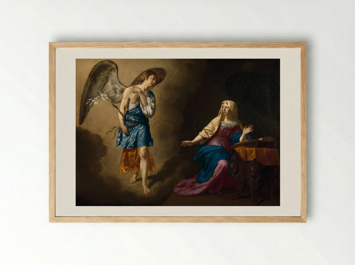 The Annunciation to the Virgin - Adriaen van de Velde - Framed Print Wood