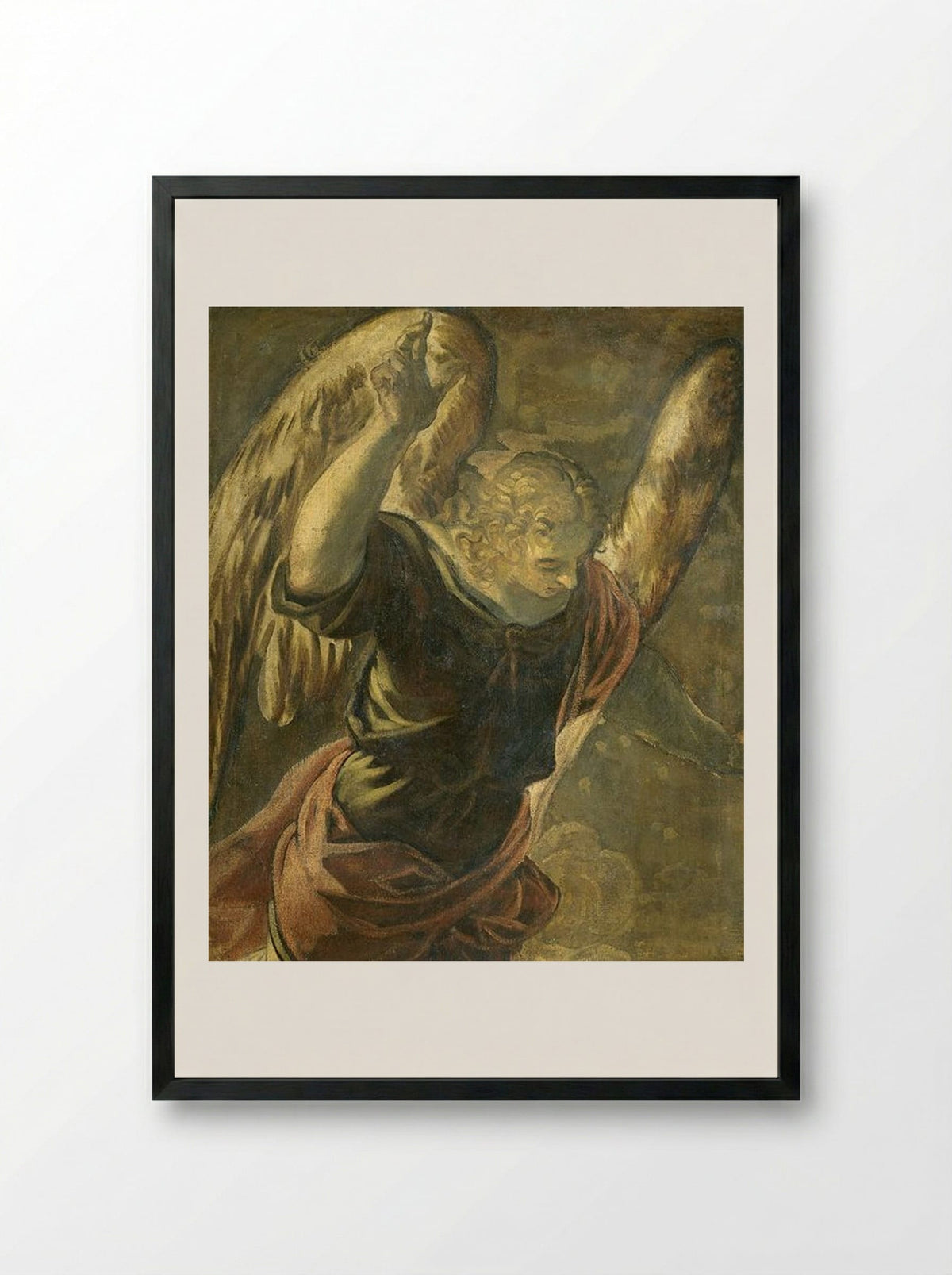 The Annunciation: The Angel Gabriel - Tintoretto - Framed Print Black