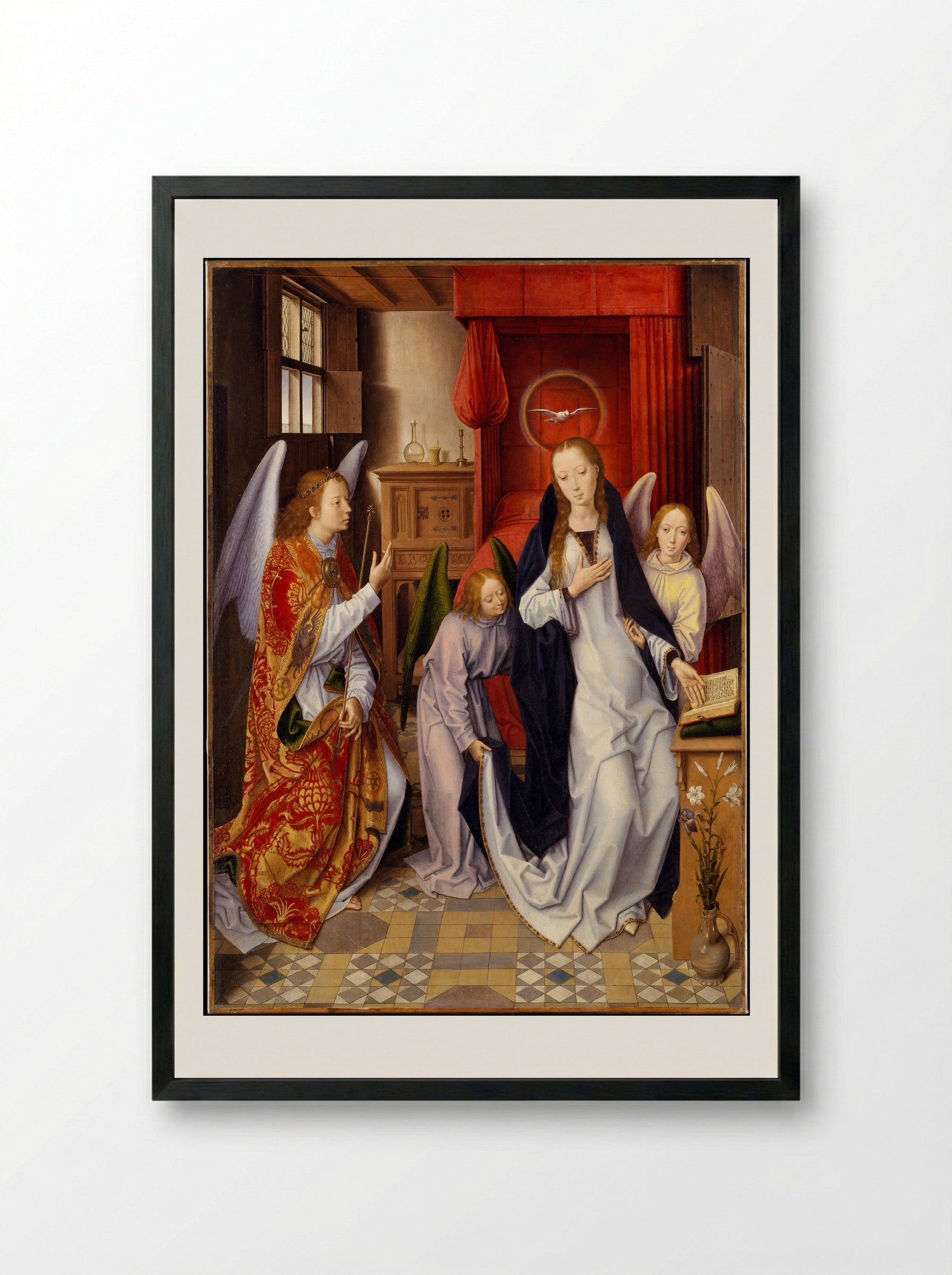 The Annunciation - Hans Memling - Framed Print Black