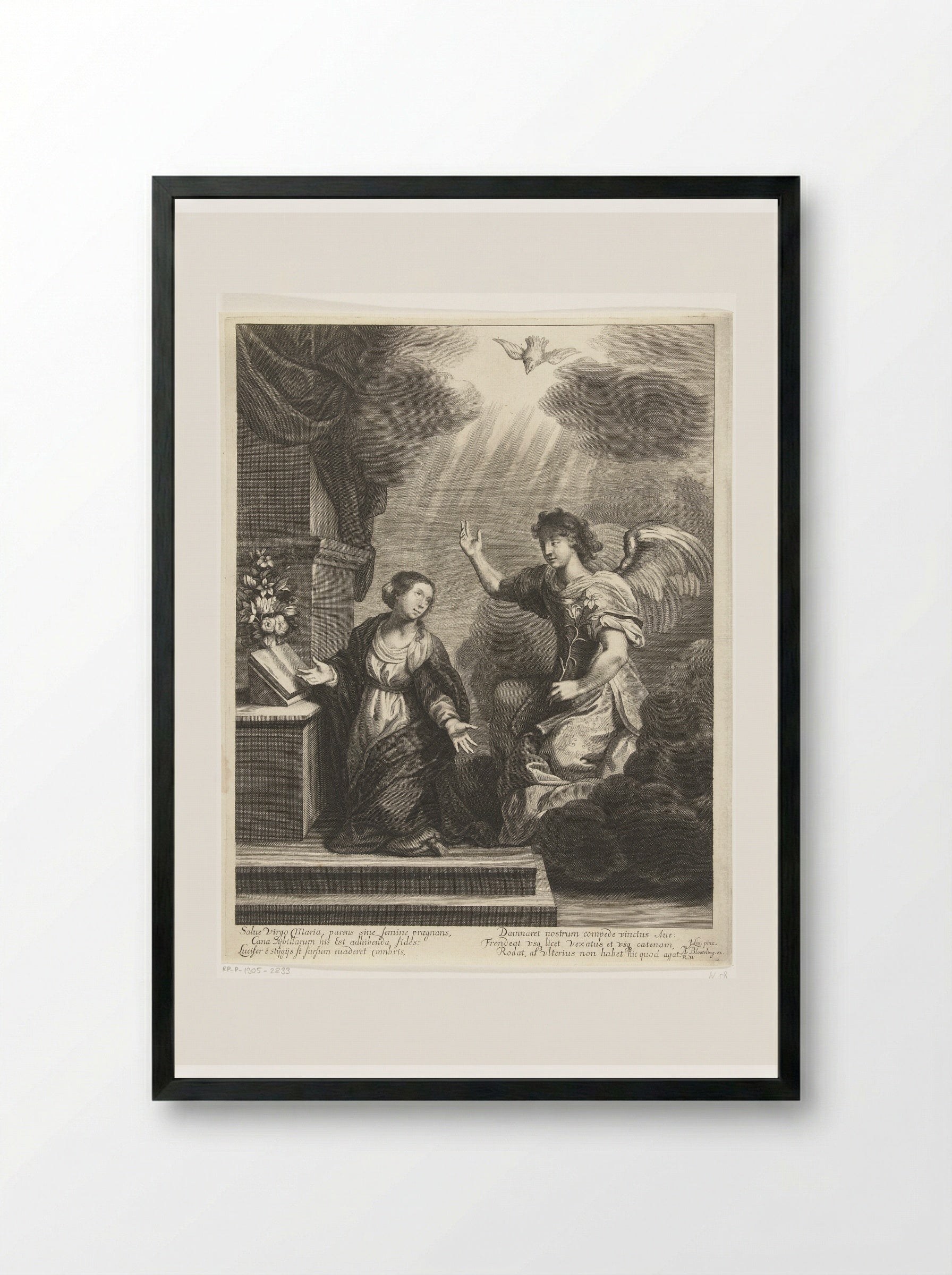 The Annunciation - Abraham Bloteling - Framed Print Black