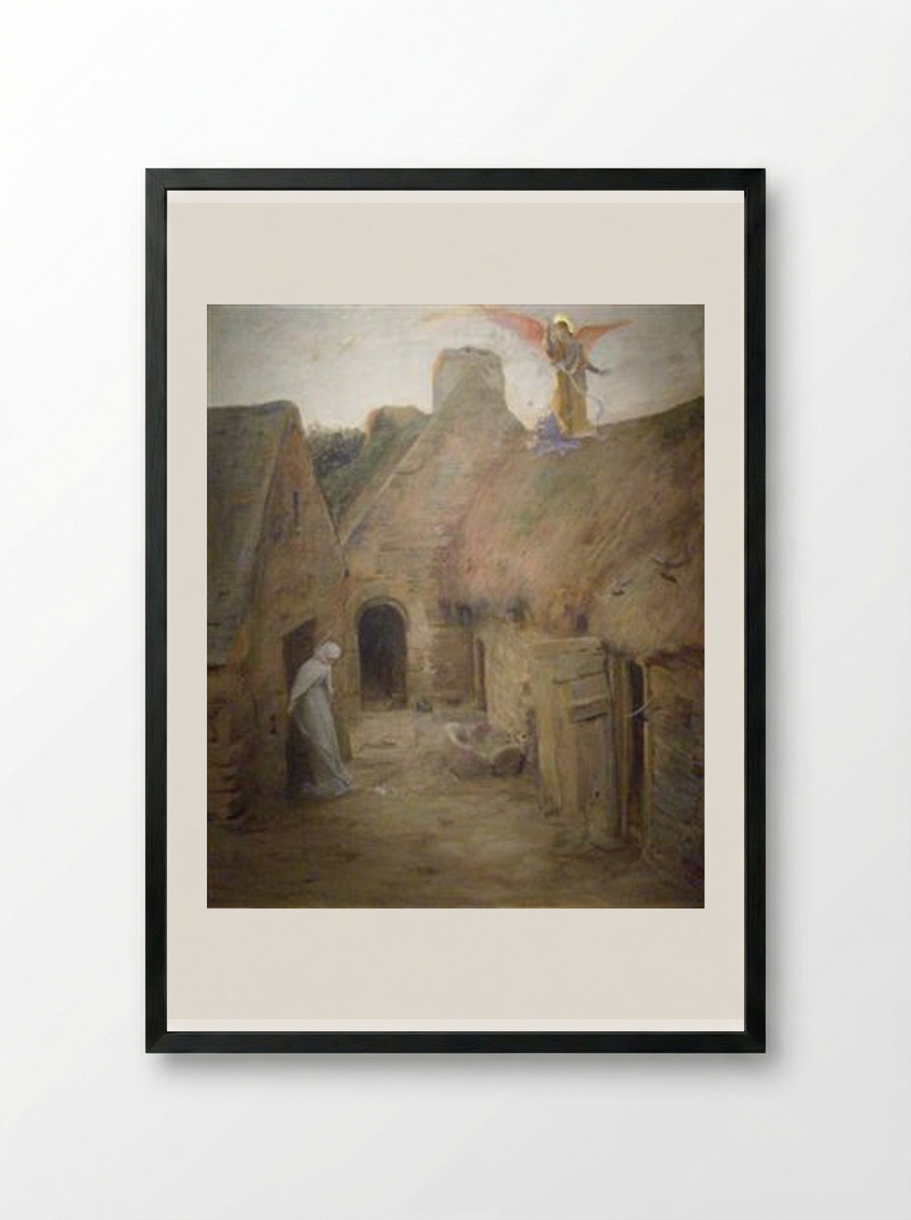 The Annunciation - Luc-Olivier Merson - Framed Print Black