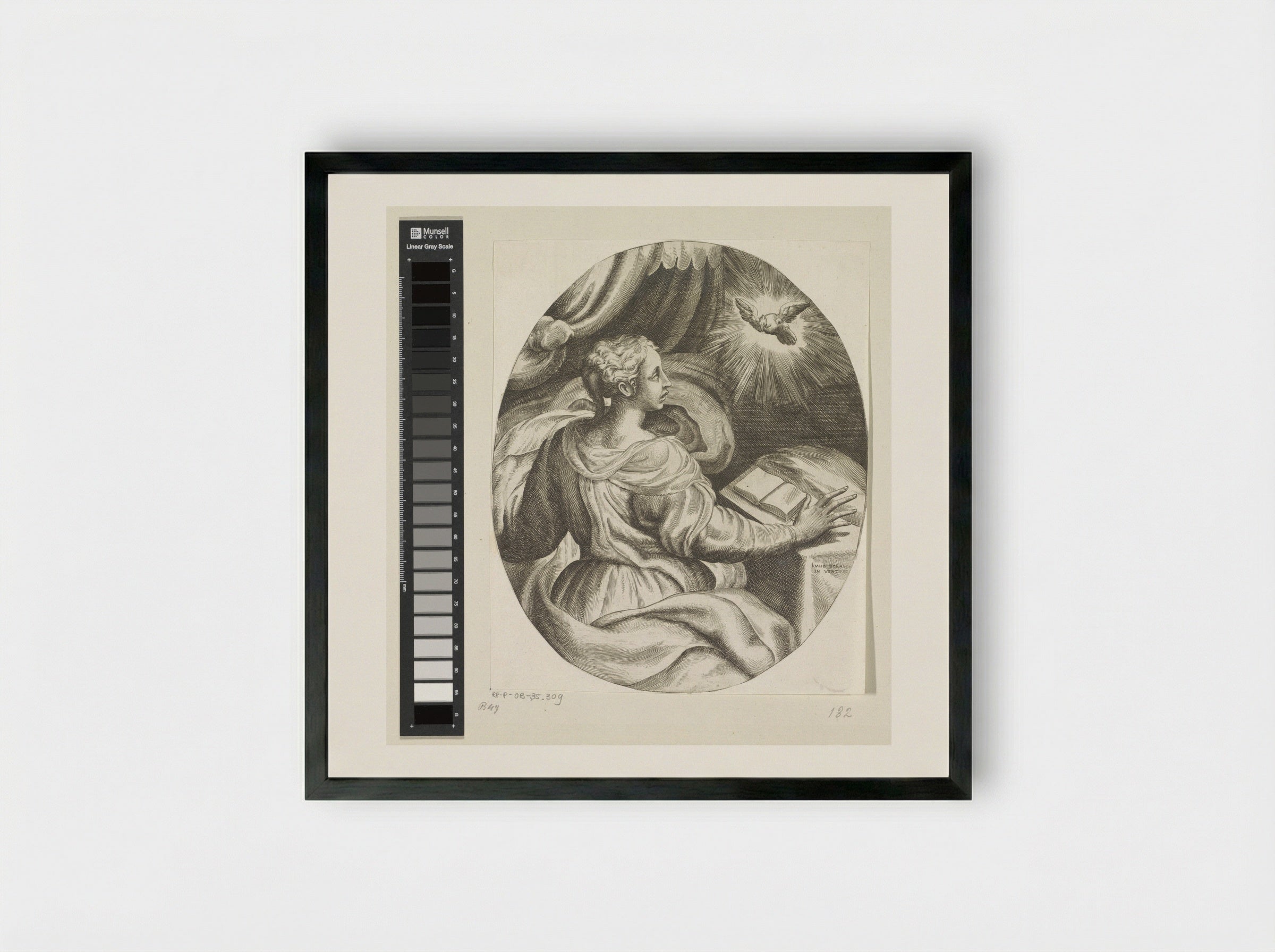 The Annunciation - Giulio Bonasone - Framed Print Black