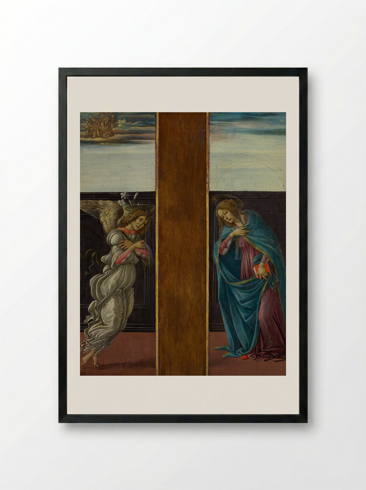 The Annunciation - Sandro Botticelli - Framed Print Black