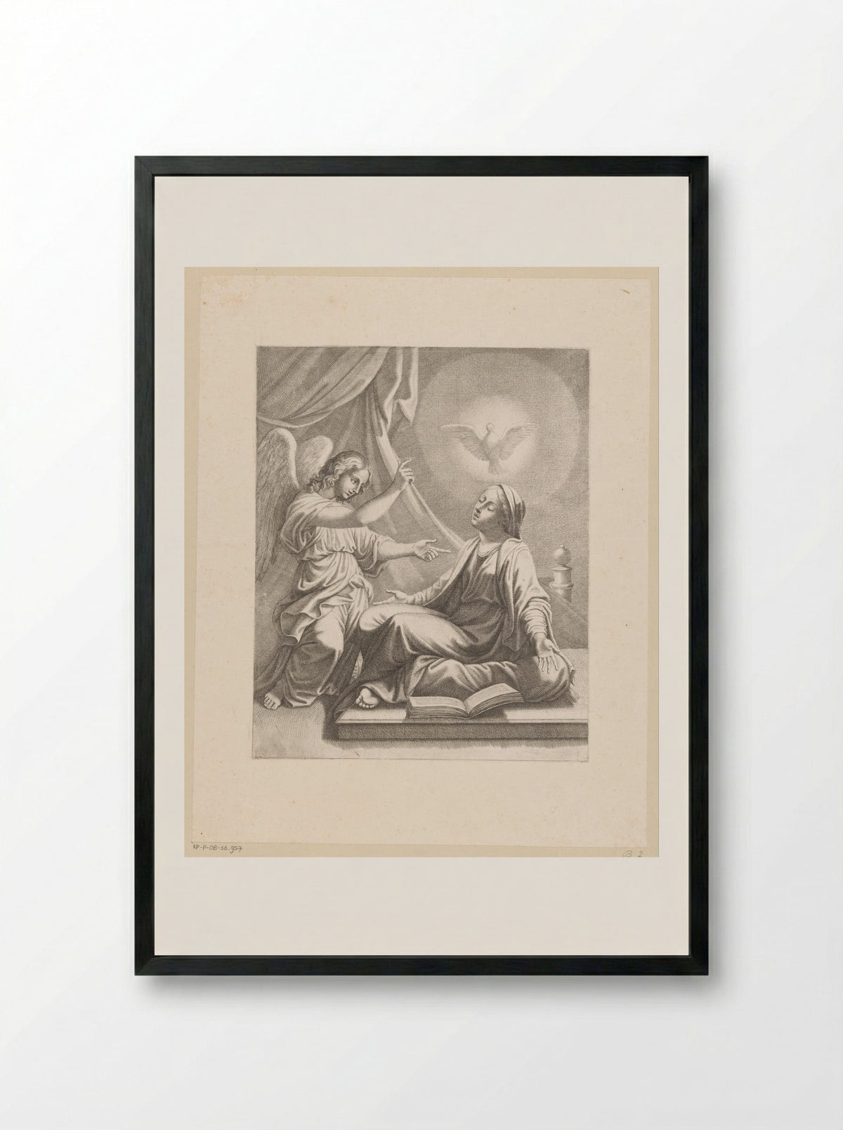 The Annunciation - Pietro del Po - Framed Print Black