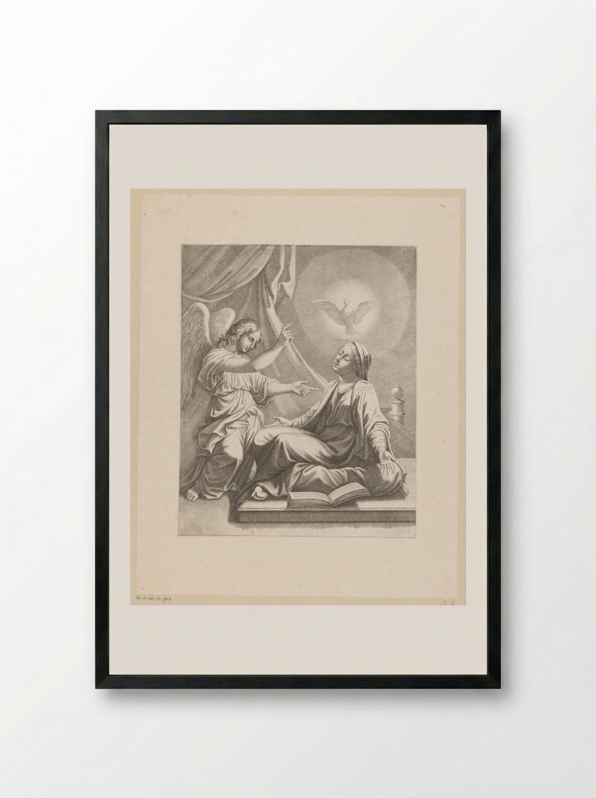 The Annunciation - Pietro del Po - Framed Print Black