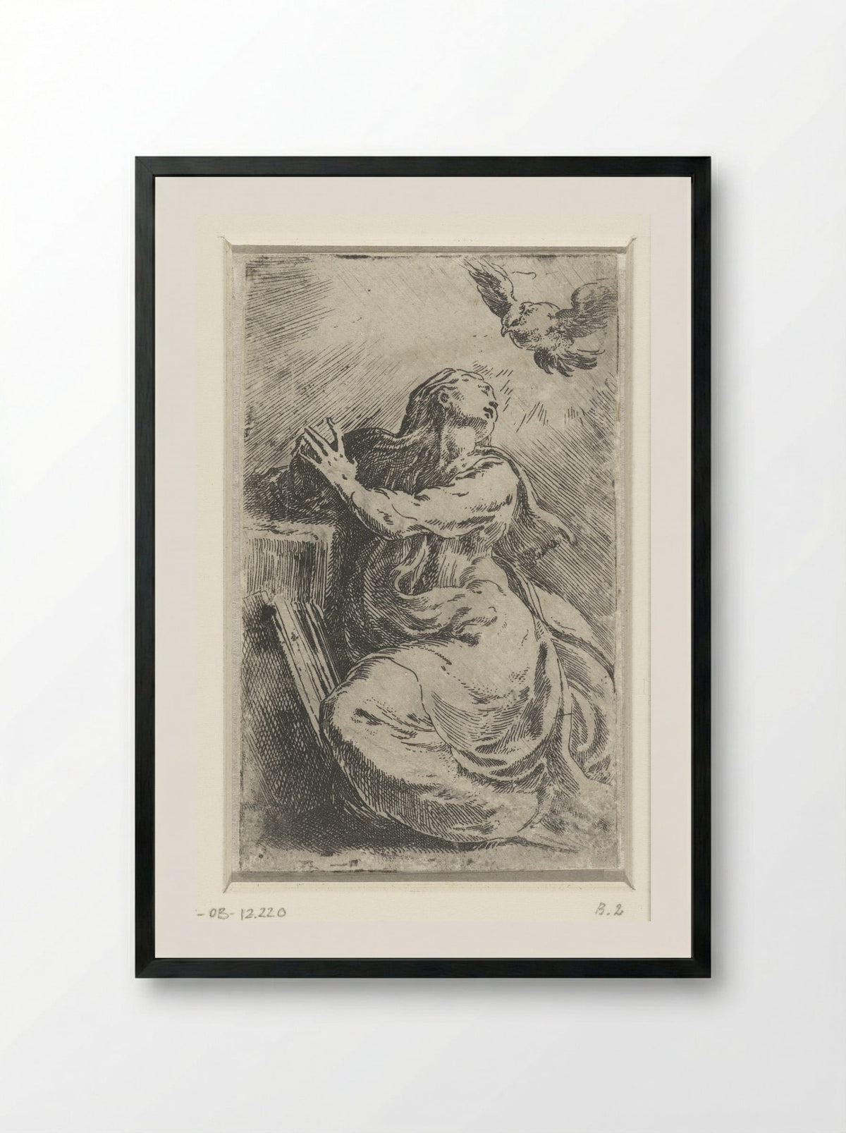 The Annunciation - Parmigianino - Framed Print Black