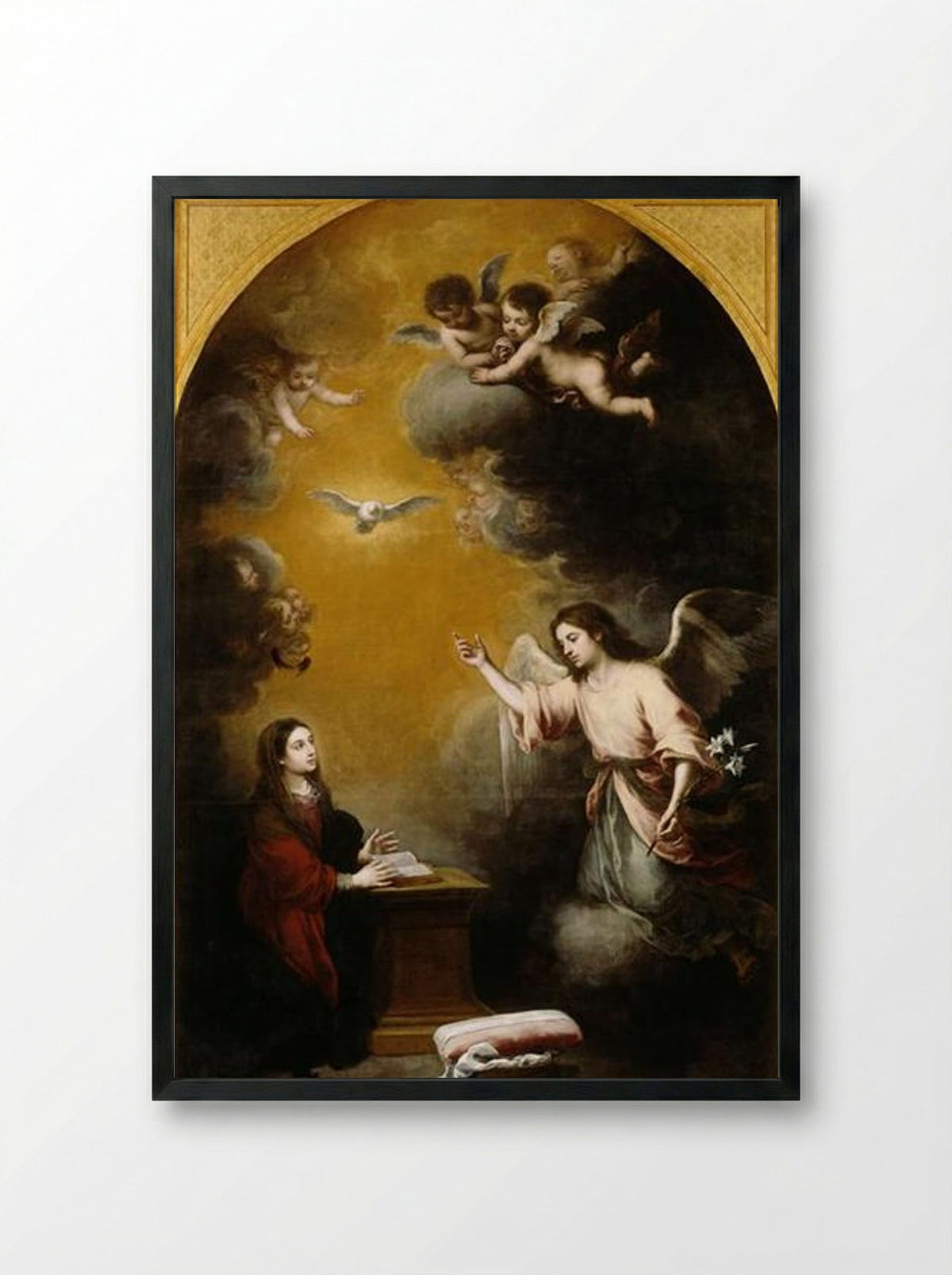 The Annunciation - Bartolomé Esteban Murillo - Framed Print Black