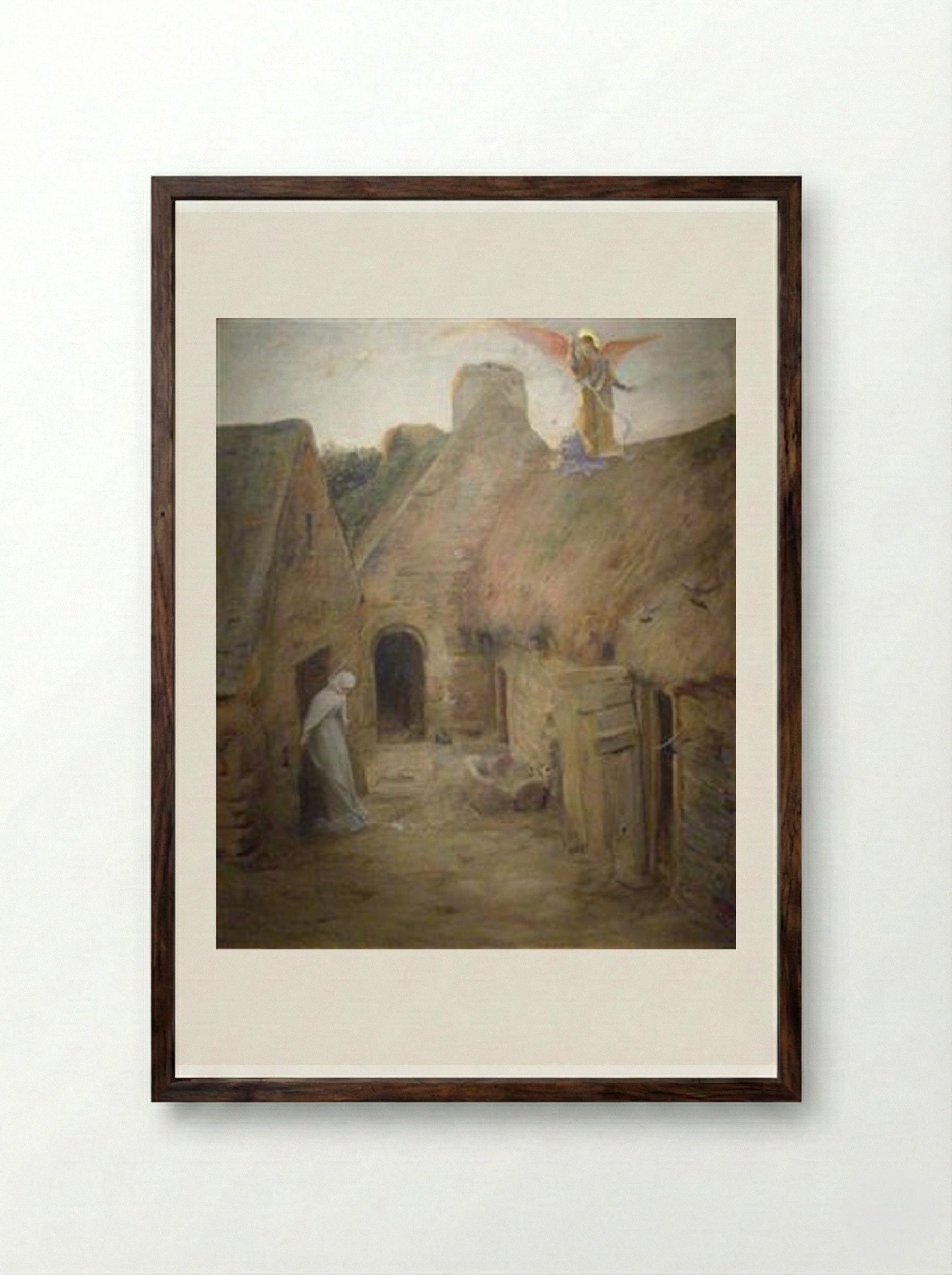 The Annunciation - Luc-Olivier Merson - Framed Print Dark Wood