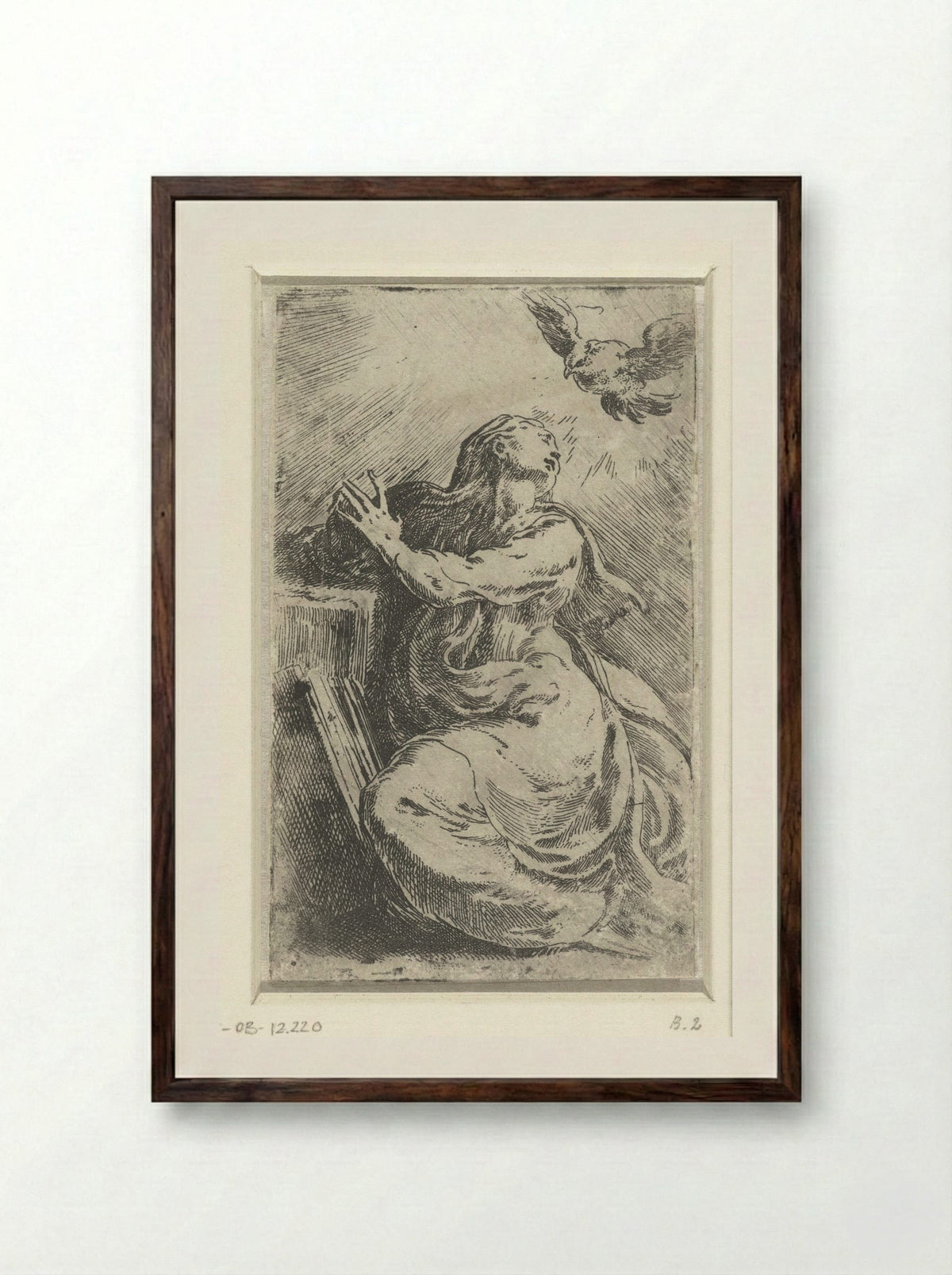 The Annunciation - Parmigianino - Framed Print Dark Wood