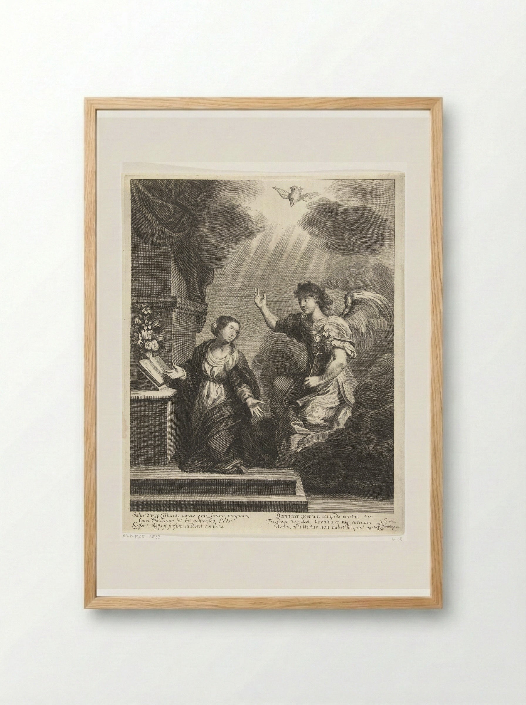 The Annunciation - Abraham Bloteling - Framed Print Wood