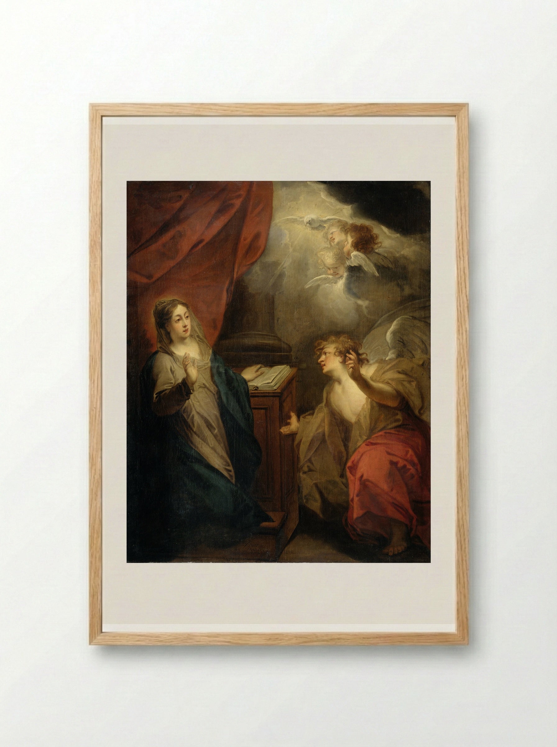 The Annunciation - Jacob de Wit - Framed Print Wood