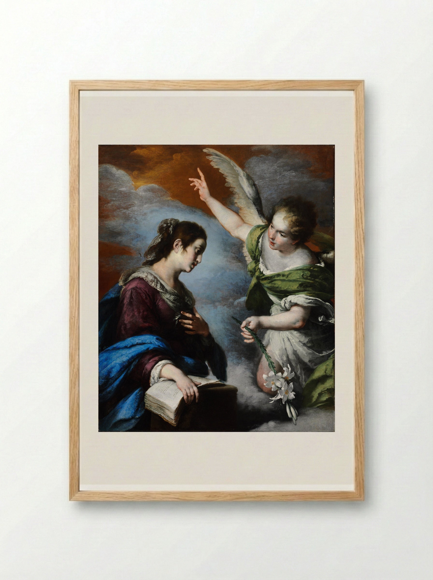 The Annunciation - Bernardo Strozzi - Framed Print Wood