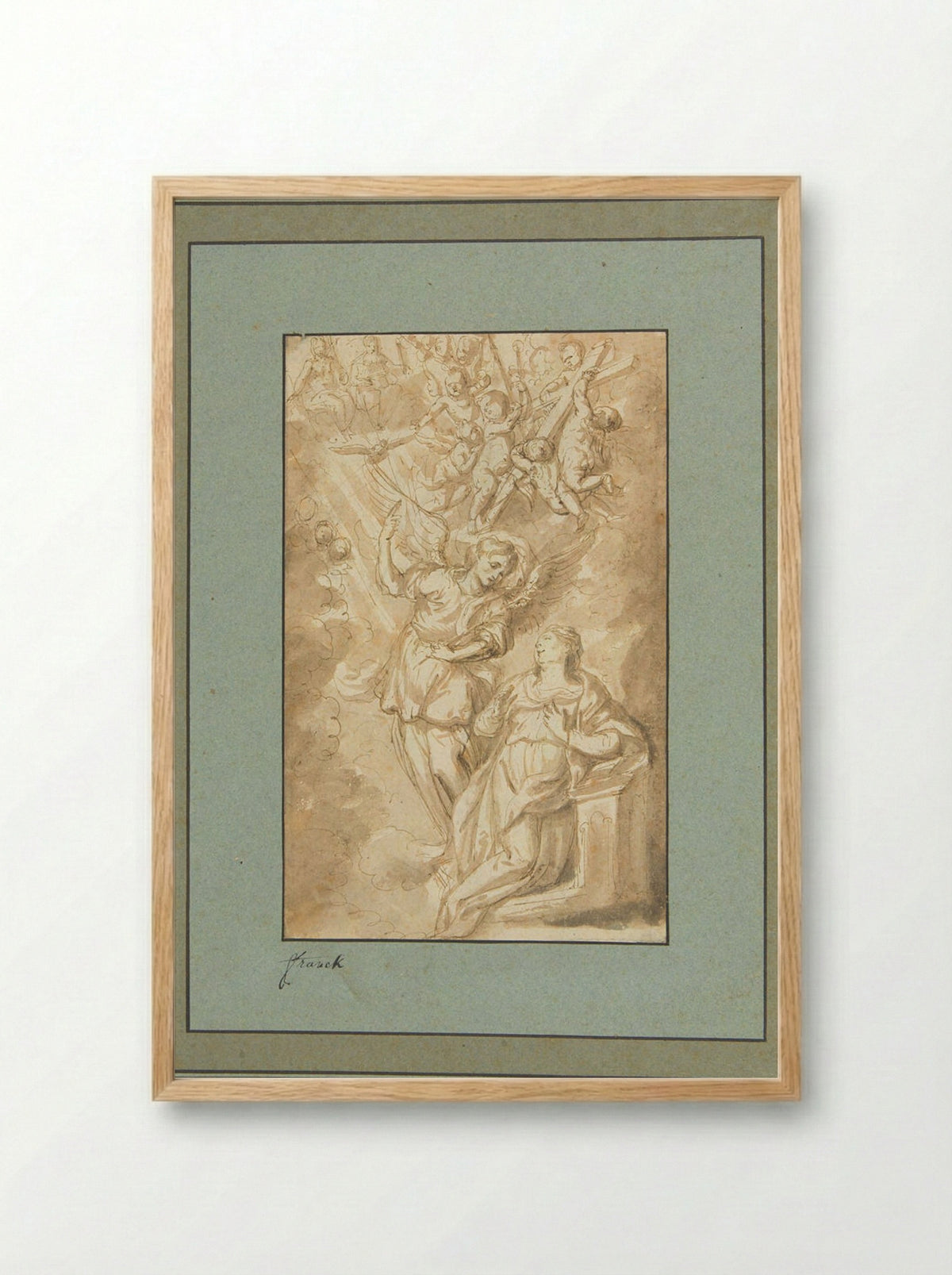 The Annunciation - Cornelis Schut I - Framed Print Wood