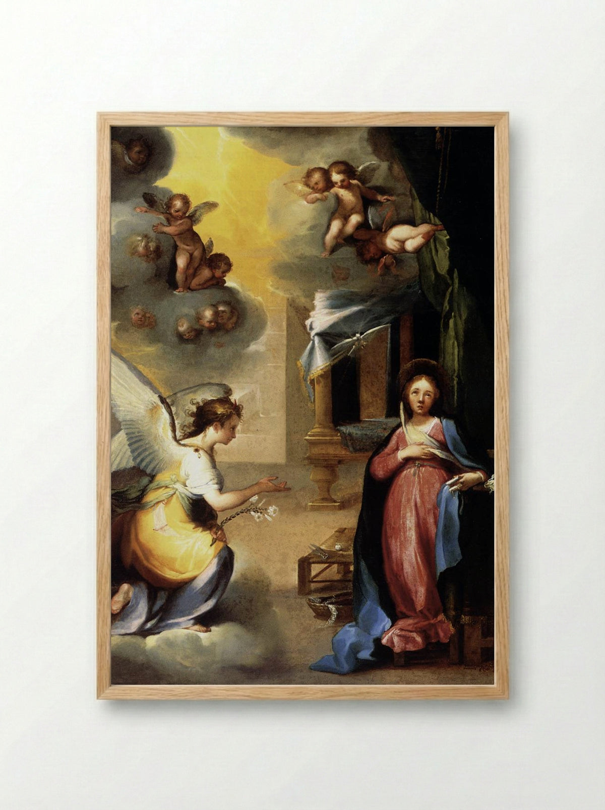 The Annunciation - Ventura Salimbeni - Framed Print Wood