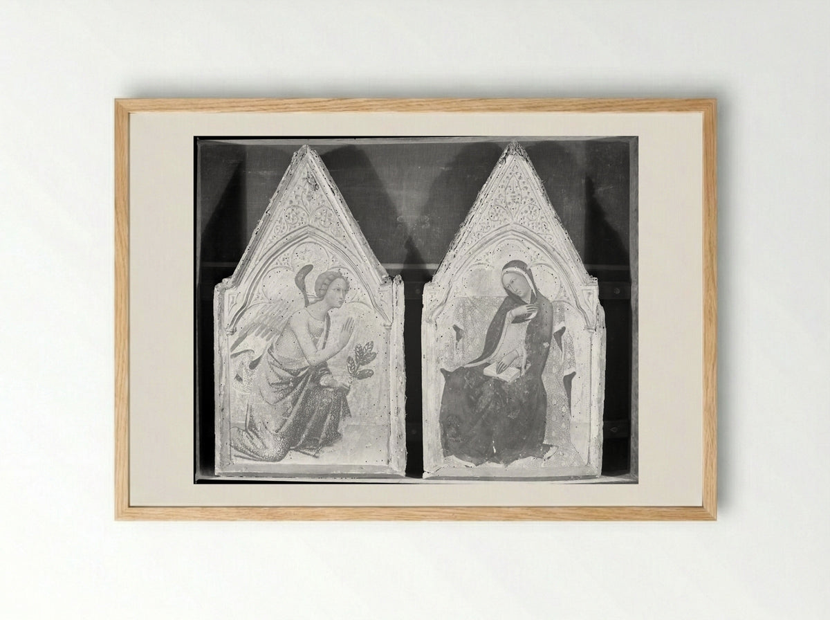The Annunciation - Andrea Vanni - Framed Print Wood