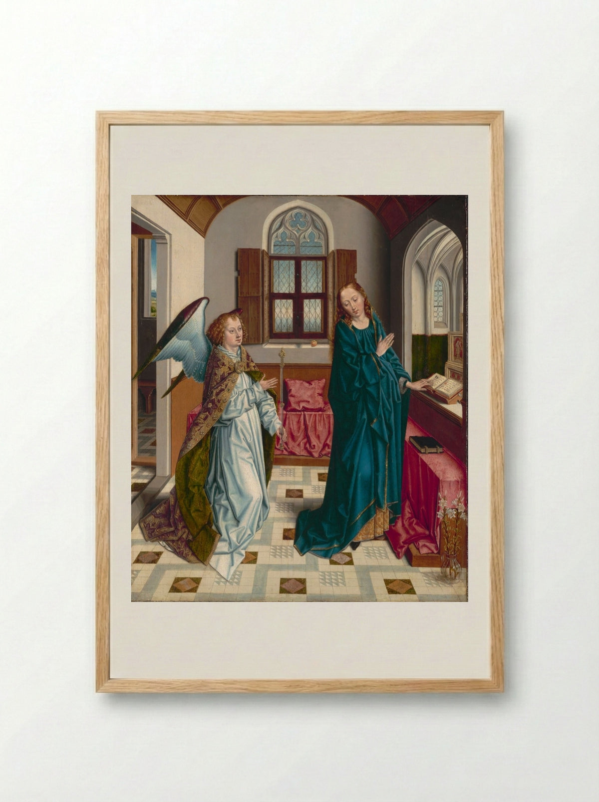 The Annunciation - Albert Bouts - Framed Print Wood