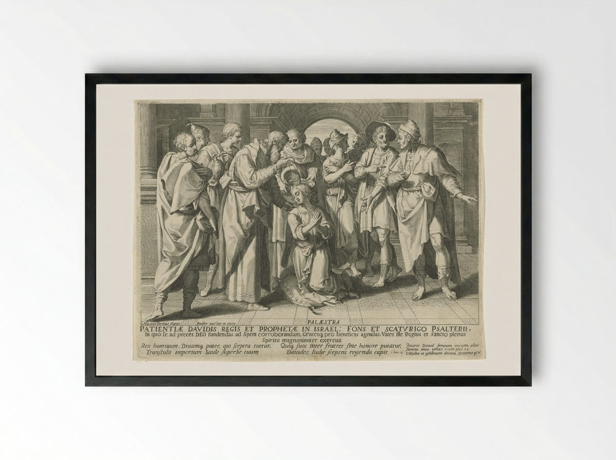 The Anointing of David by Samuel - Aegidius Sadeler (II) - Framed Print Black