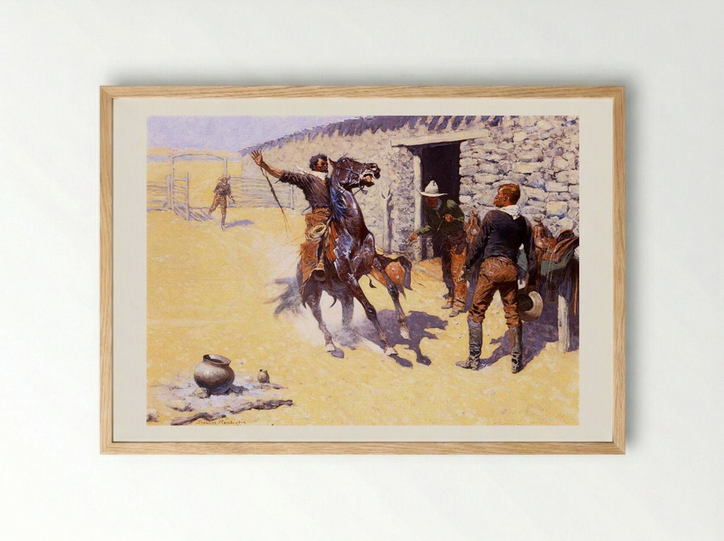 The Apaches - Frederic Remington - Framed Print Wood