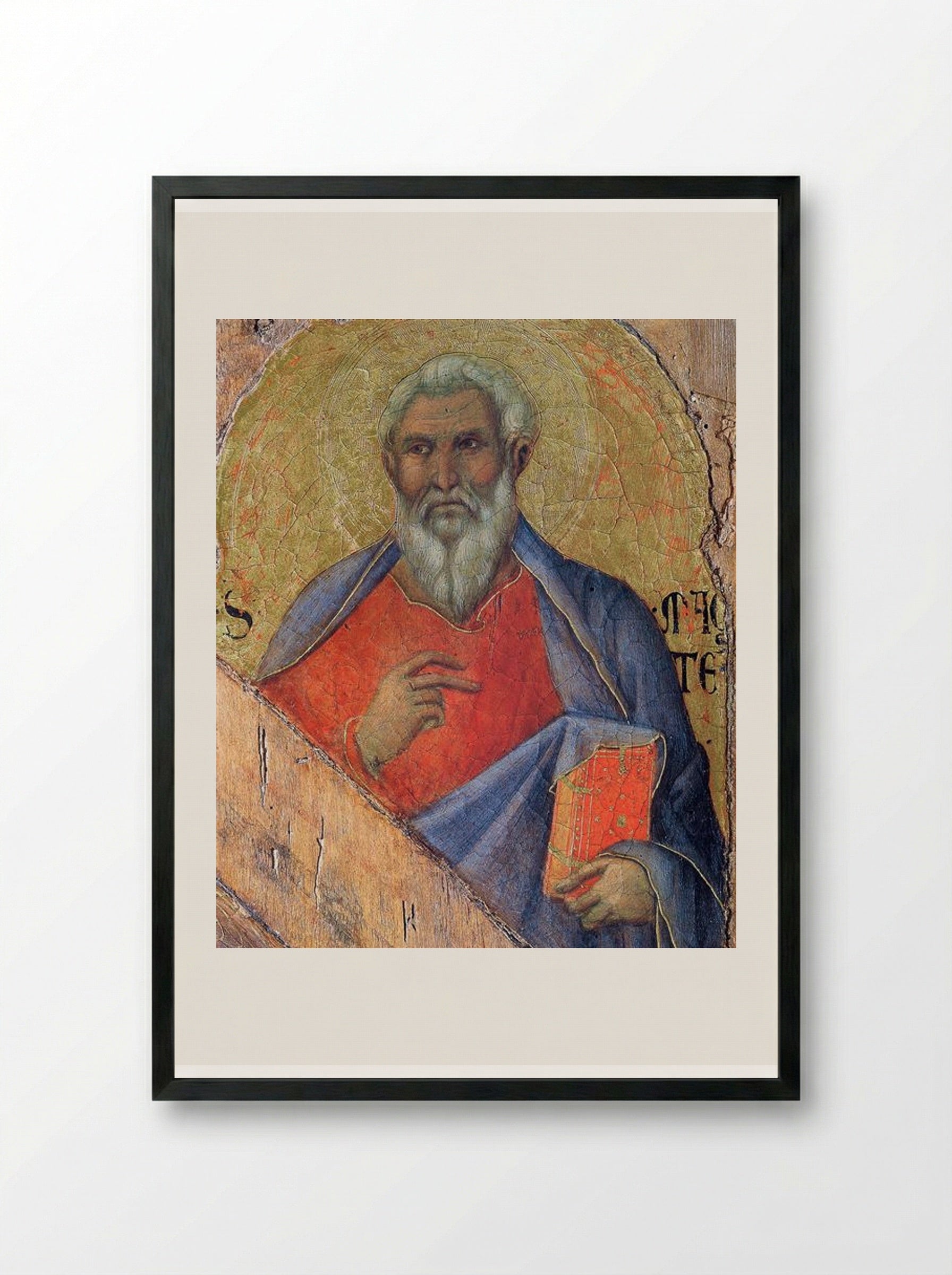The Apostle Matthew - Duccio di Buoninsegna - Framed Print Black